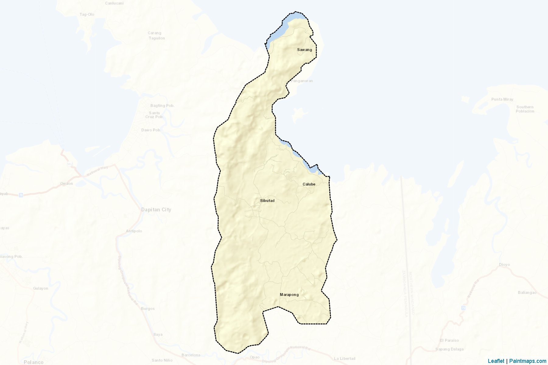 Muestras de recorte de mapas Sibutad (Zamboanga del Norte)-2