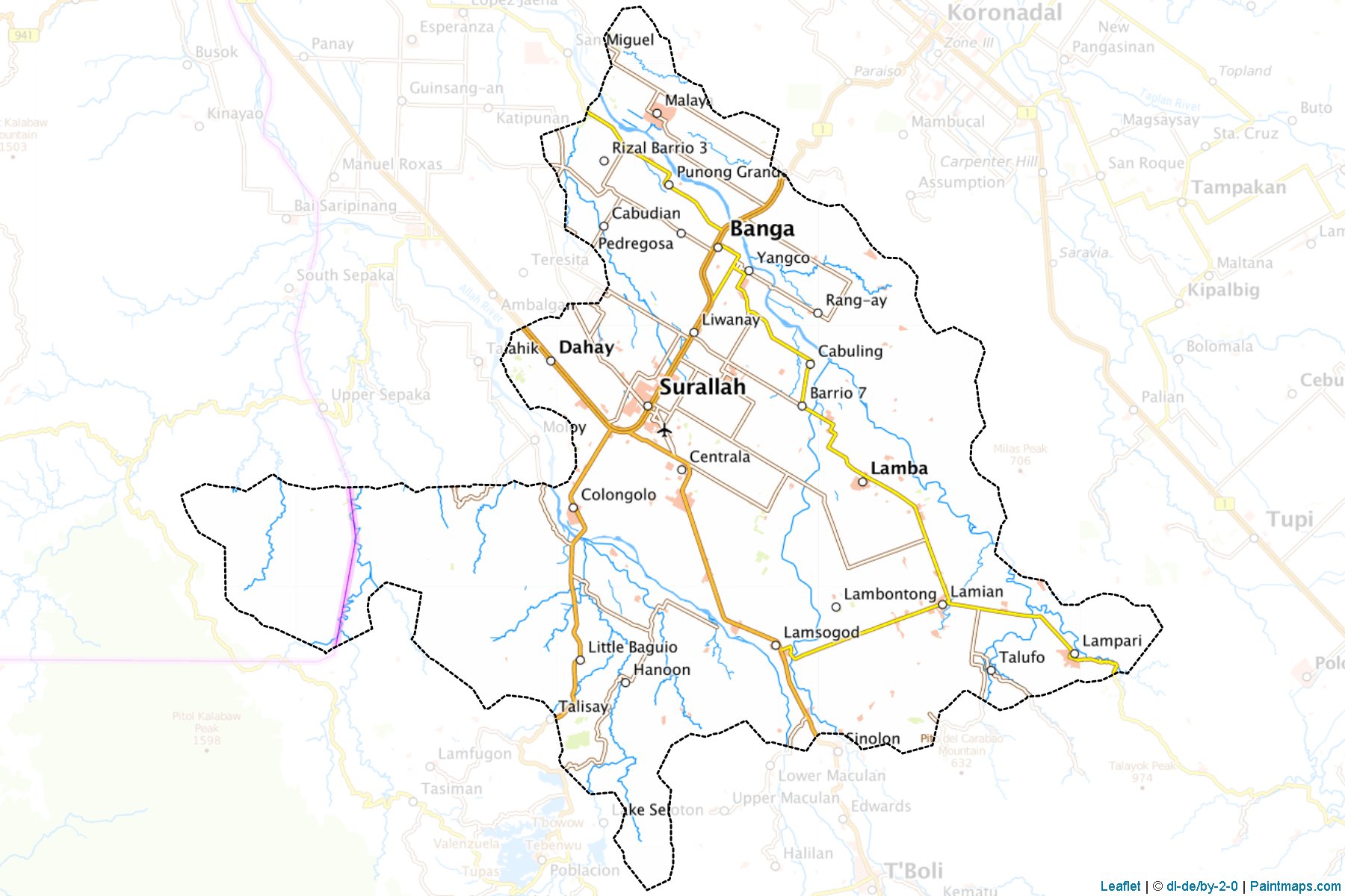 Muestras de recorte de mapas Surallah (South Cotabato)-1