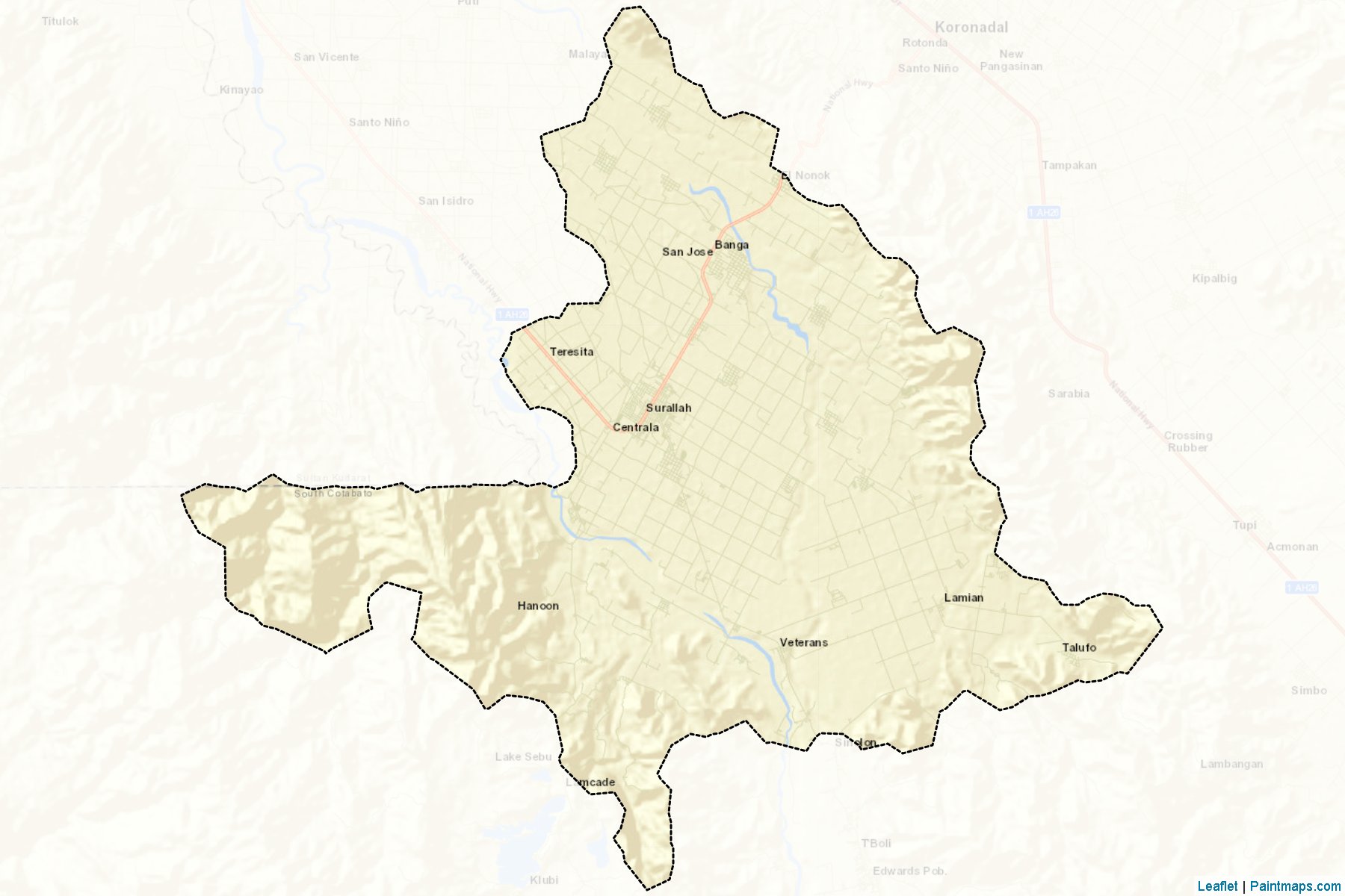 Muestras de recorte de mapas Surallah (South Cotabato)-2