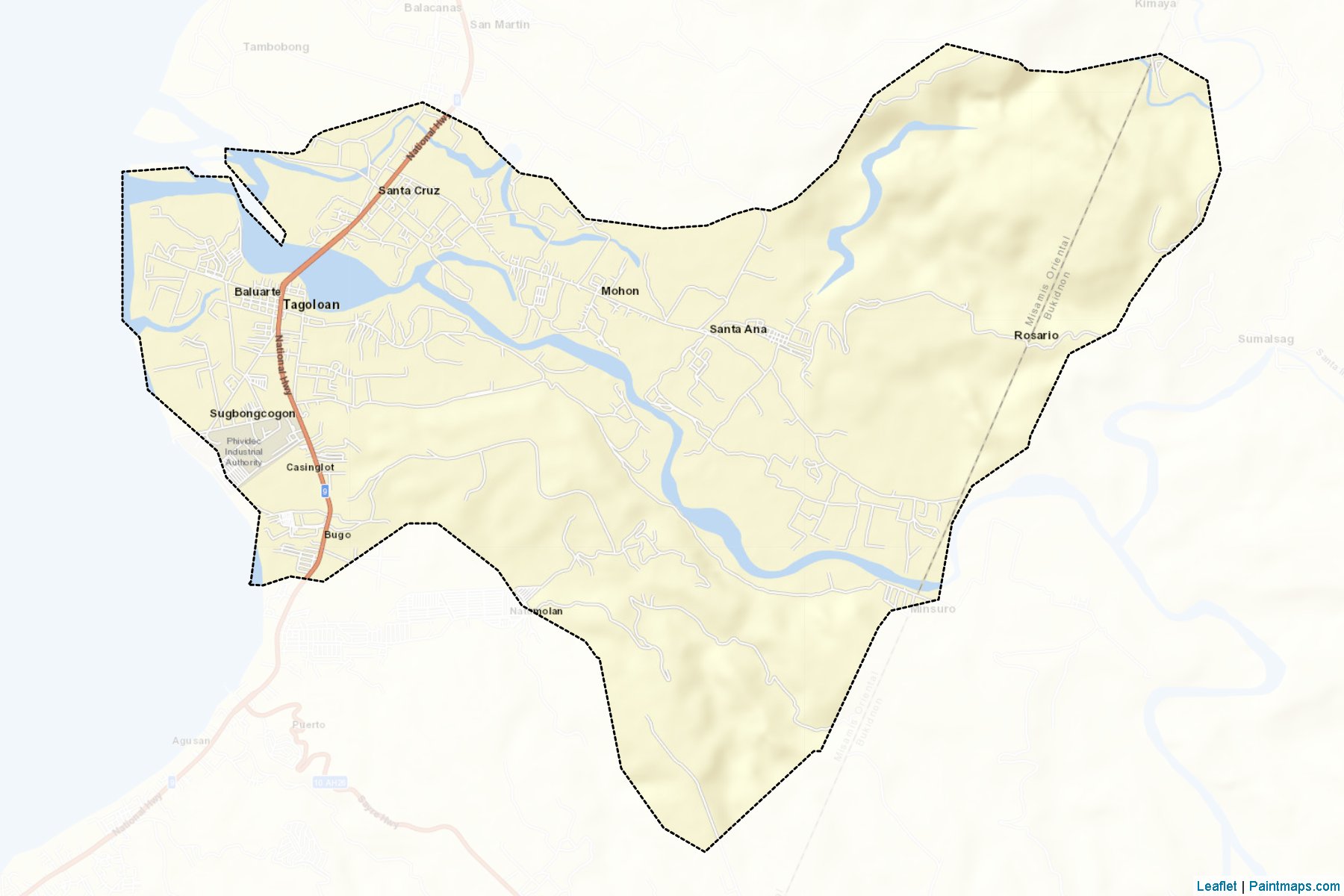 Muestras de recorte de mapas Tagoloan (Cagayan de Oro)-2