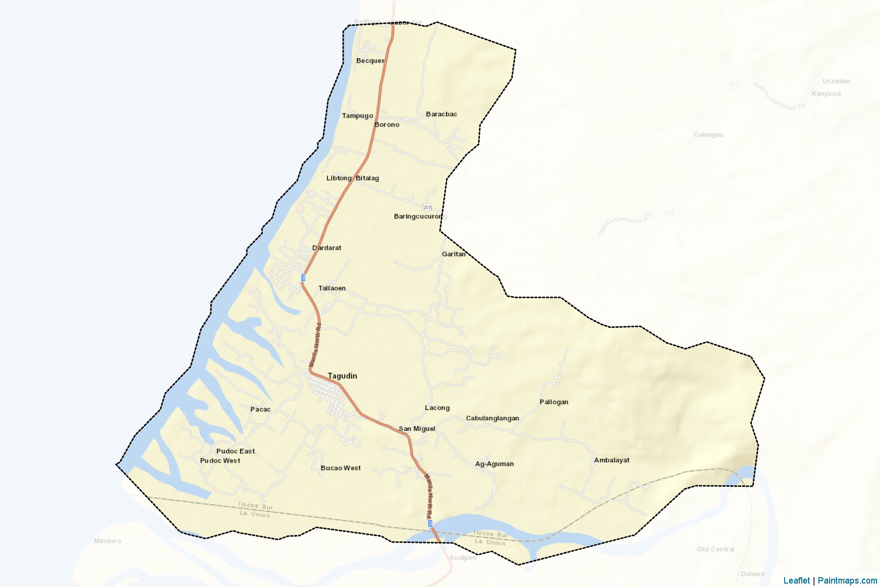 Muestras de recorte de mapas Tagudin (Ilocos Sur)-2