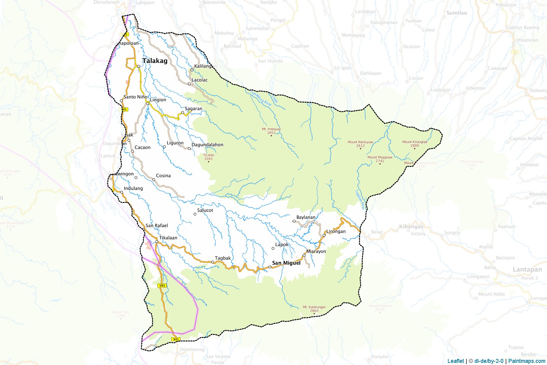 Muestras de recorte de mapas Talakag (Bukidnon)-1