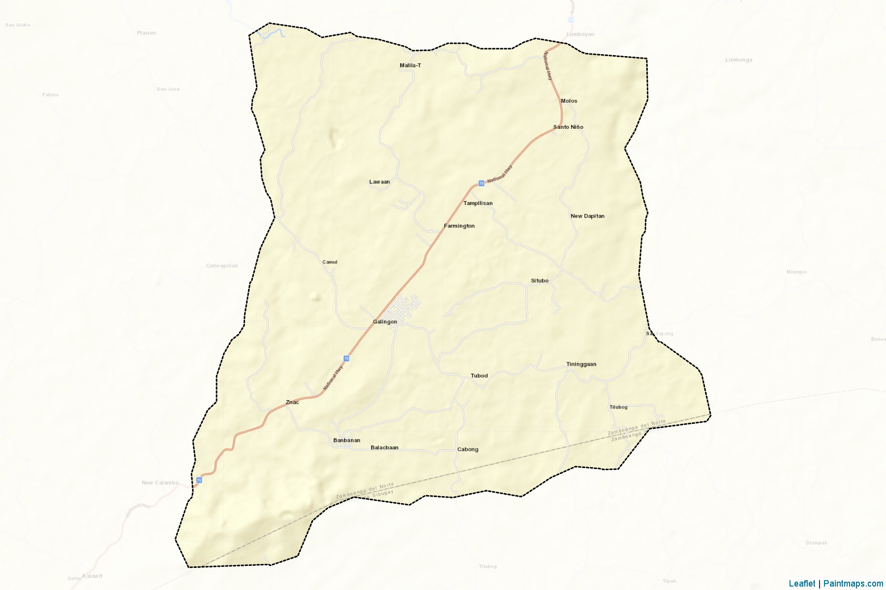 Muestras de recorte de mapas Tampilisan (Zamboanga del Norte)-2