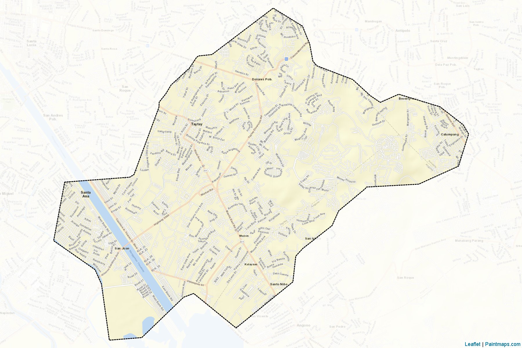 Muestras de recorte de mapas Taytay (Rizal)-2