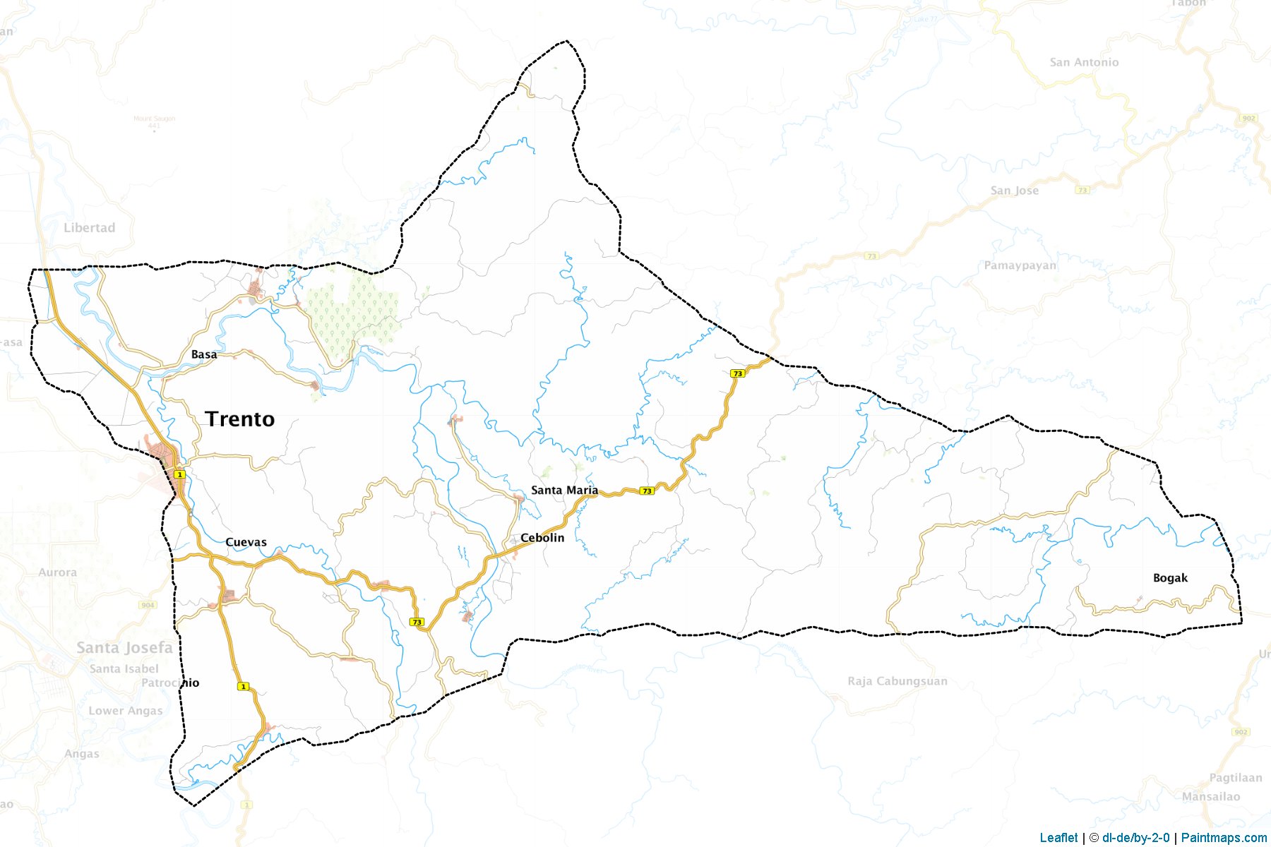 Muestras de recorte de mapas Trento (Agusan del Sur)-1