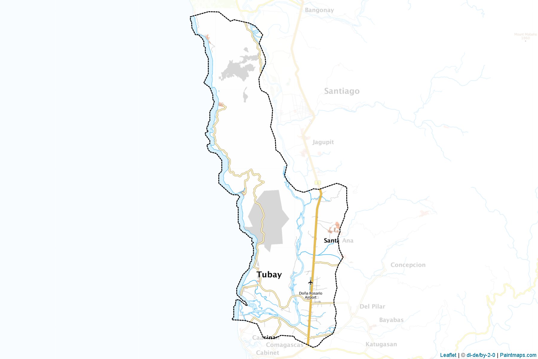 Muestras de recorte de mapas Tubay (Agusan del Norte)-1