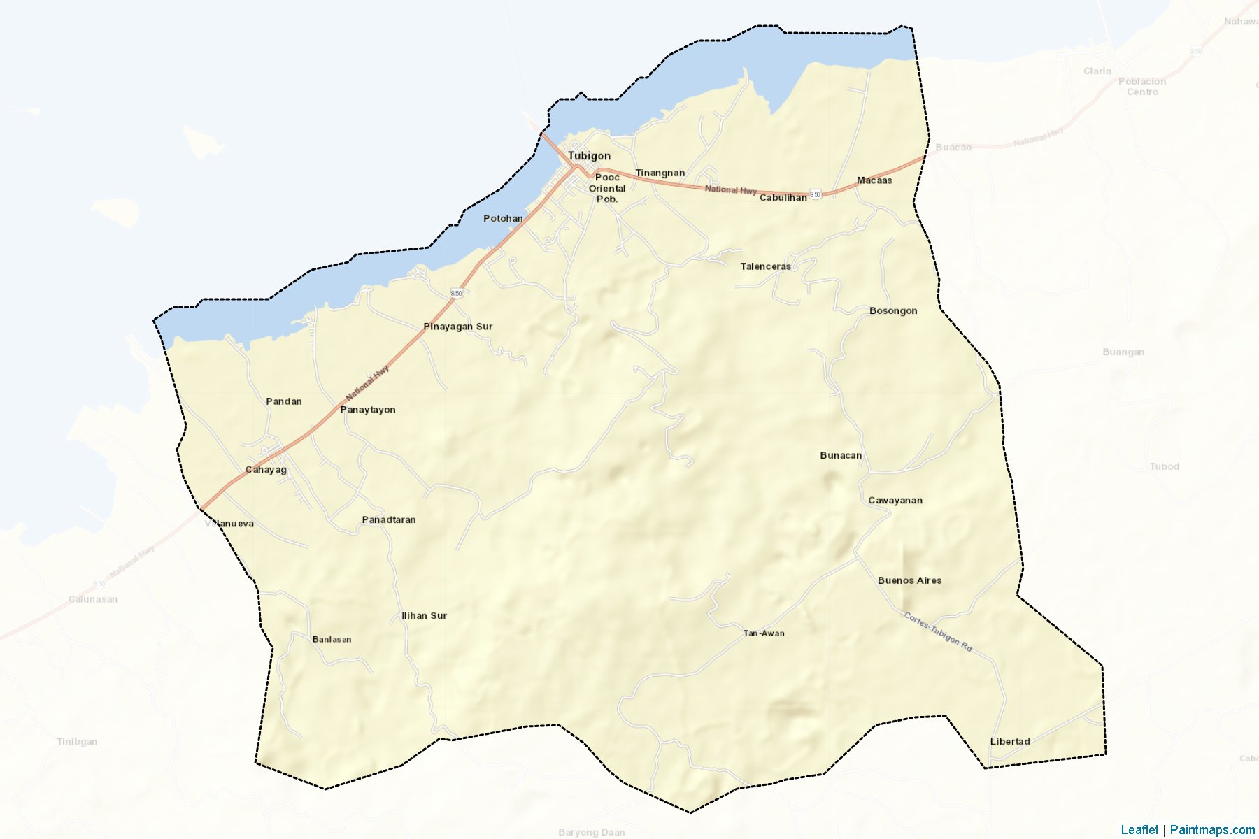 Muestras de recorte de mapas Tubigon (Bohol)-2