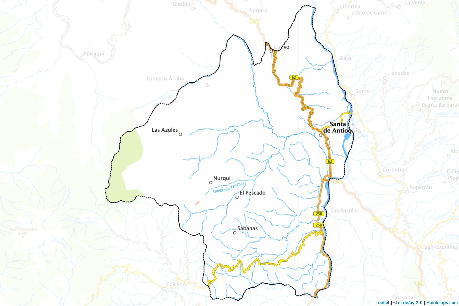 Santa Fe De Antioquia (Antioquia) Map Cropping Samples-1