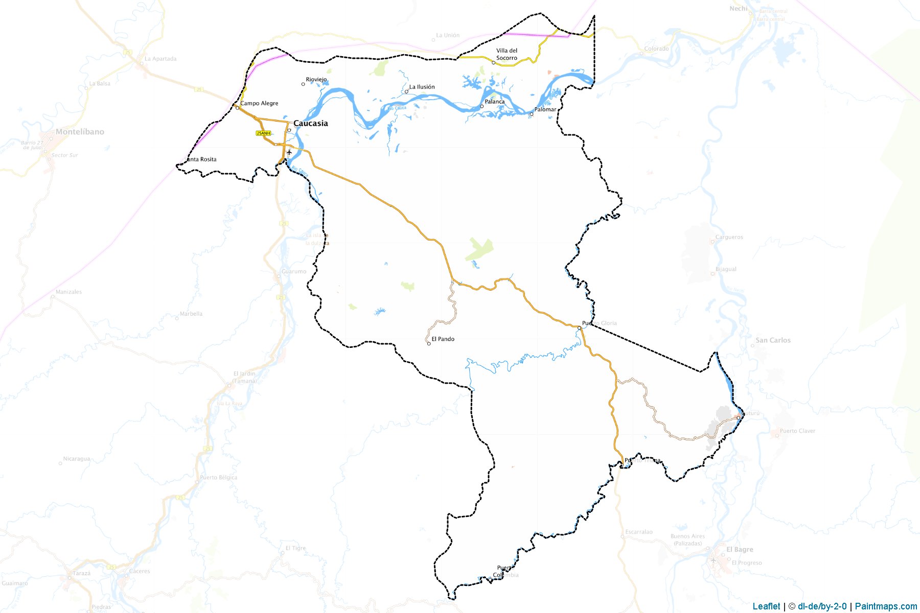 Muestras de recorte de mapas Caucasia (Antioquia)-1