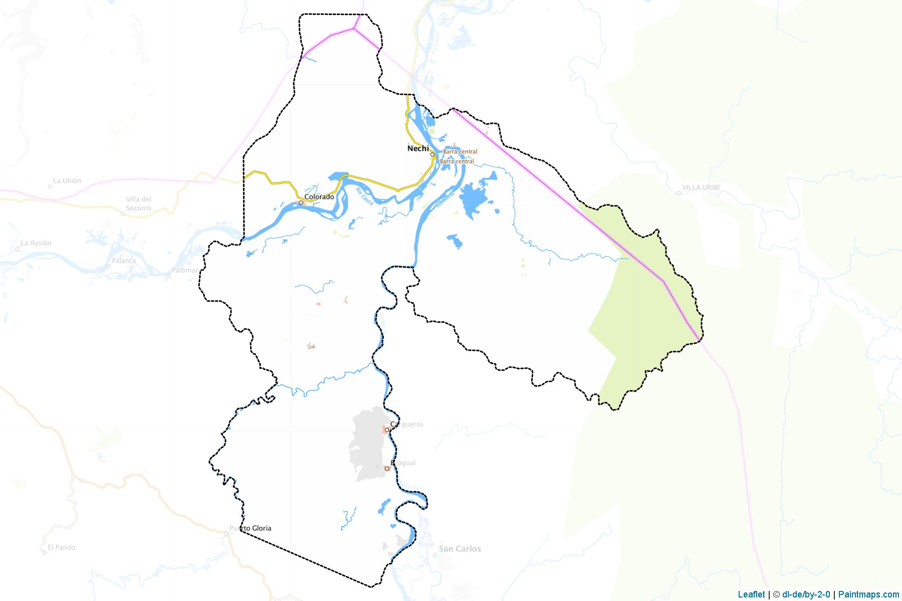 Nechí (Antioquia) Haritası Örnekleri-1