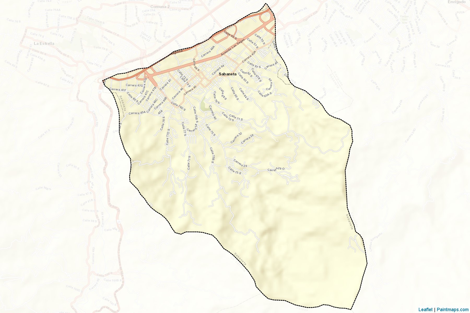 Muestras de recorte de mapas Sabaneta (Antioquia)-2