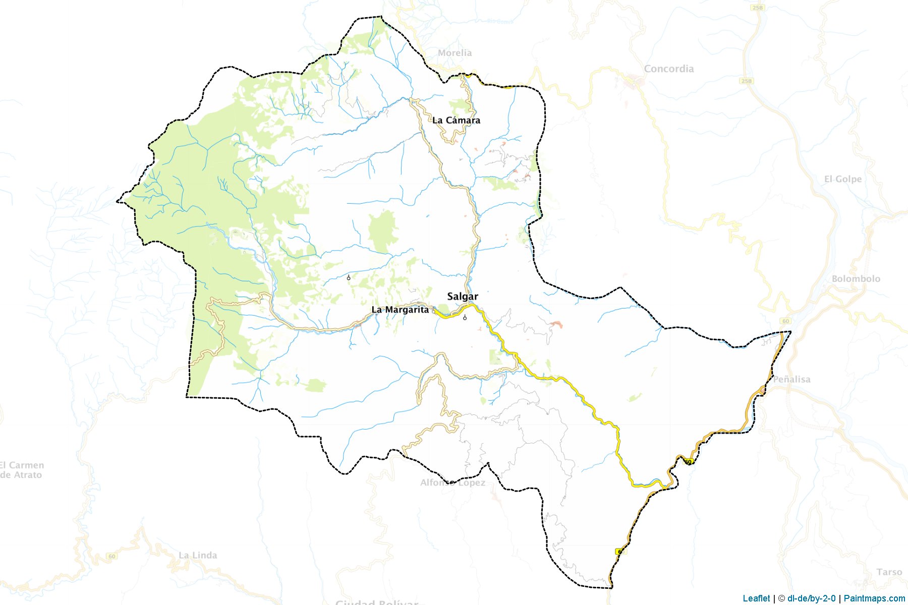 Muestras de recorte de mapas Salgar (Antioquia)-1