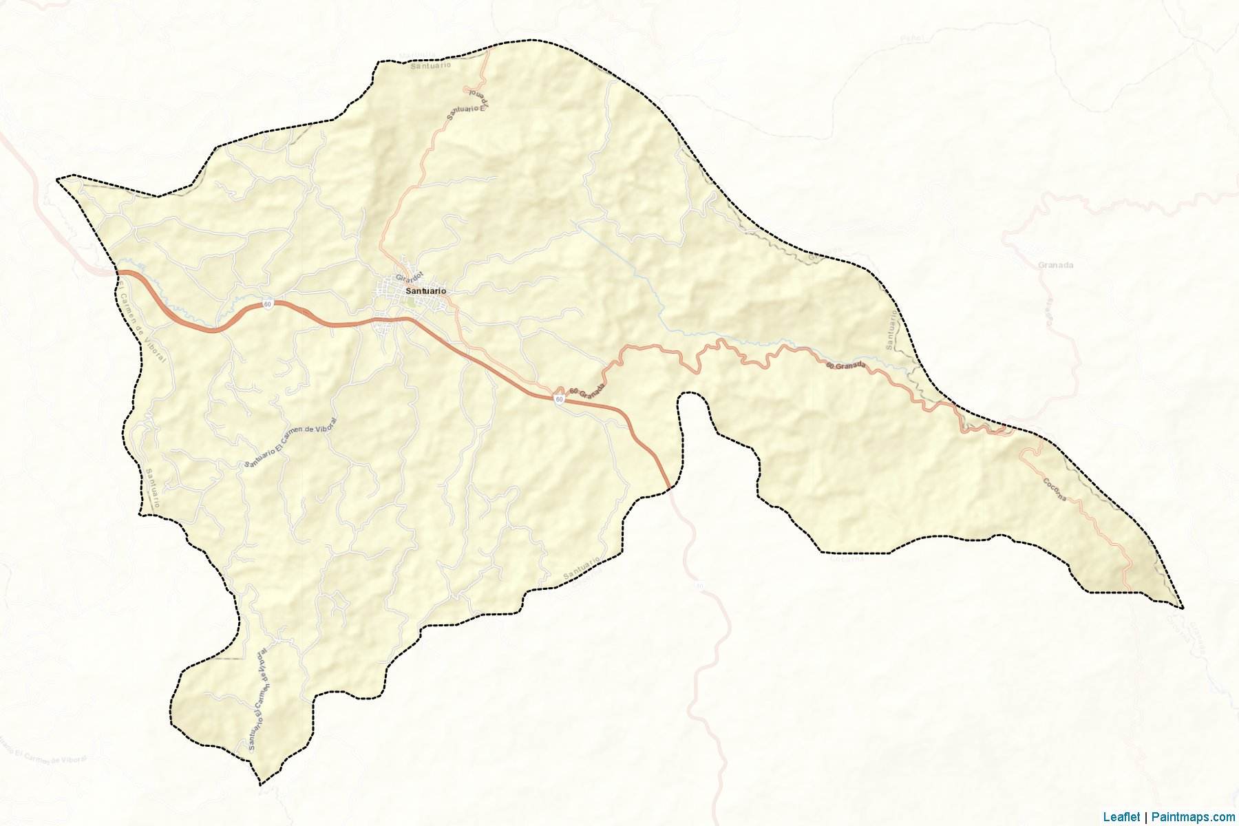 Muestras de recorte de mapas Santuario (Antioquia)-2