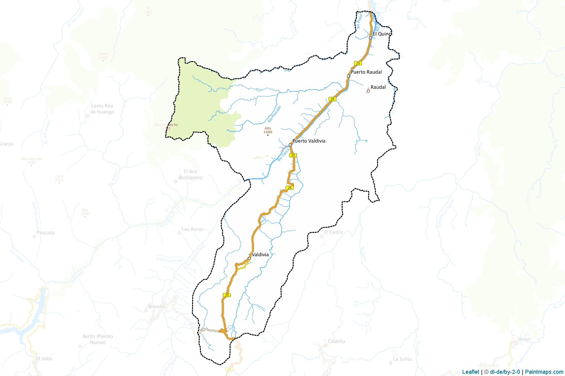 Valdivia (Antioquia) Haritası Örnekleri-1