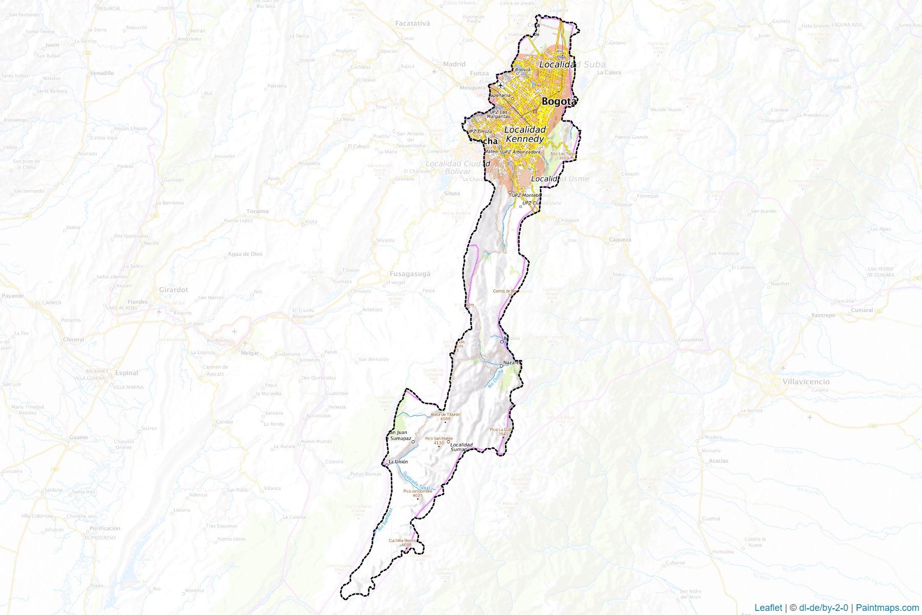 Muestras de recorte de mapas Bogotá, D.C. (Bogota)-1