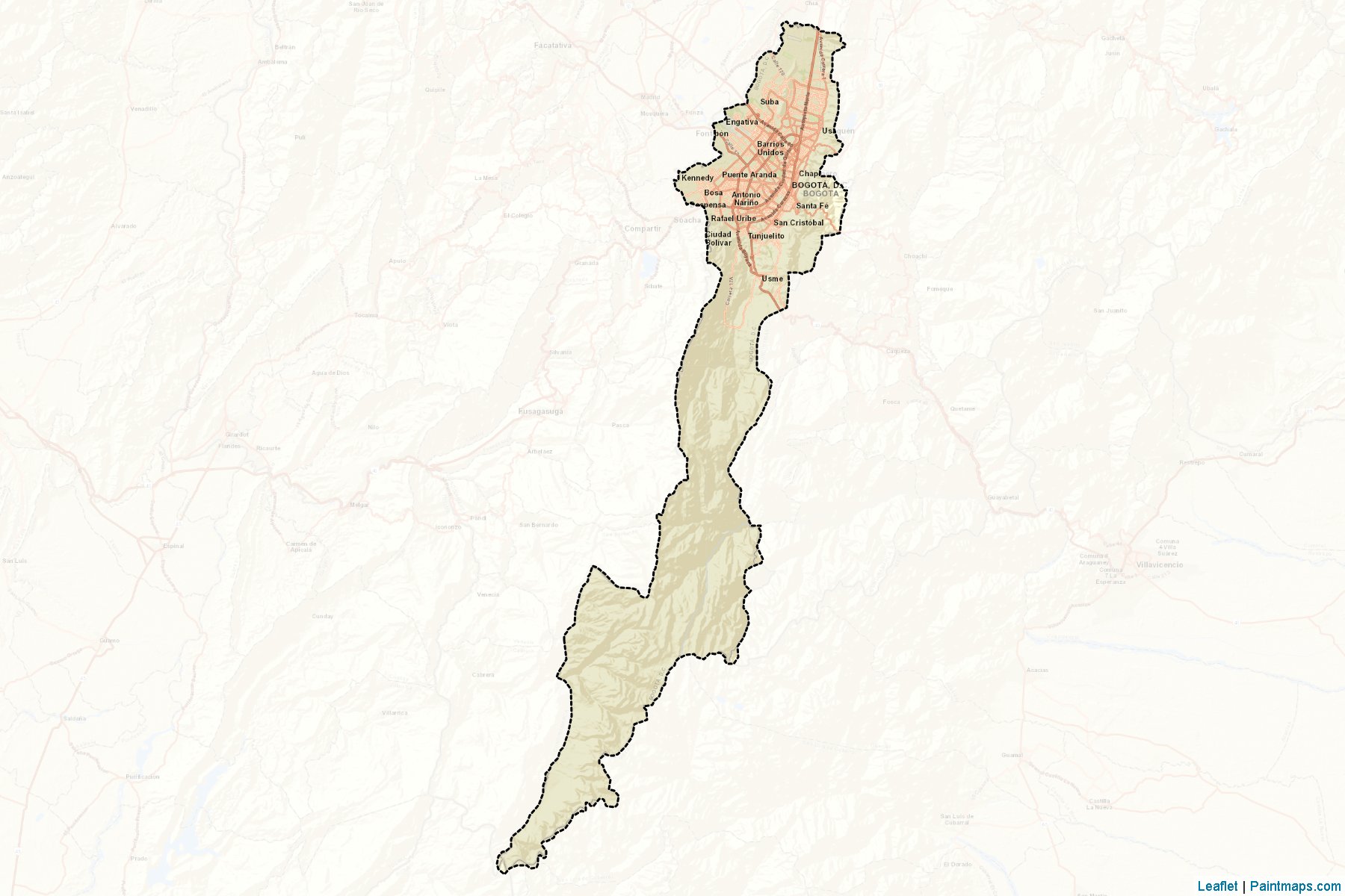 Muestras de recorte de mapas Bogotá, D.C. (Bogota)-2