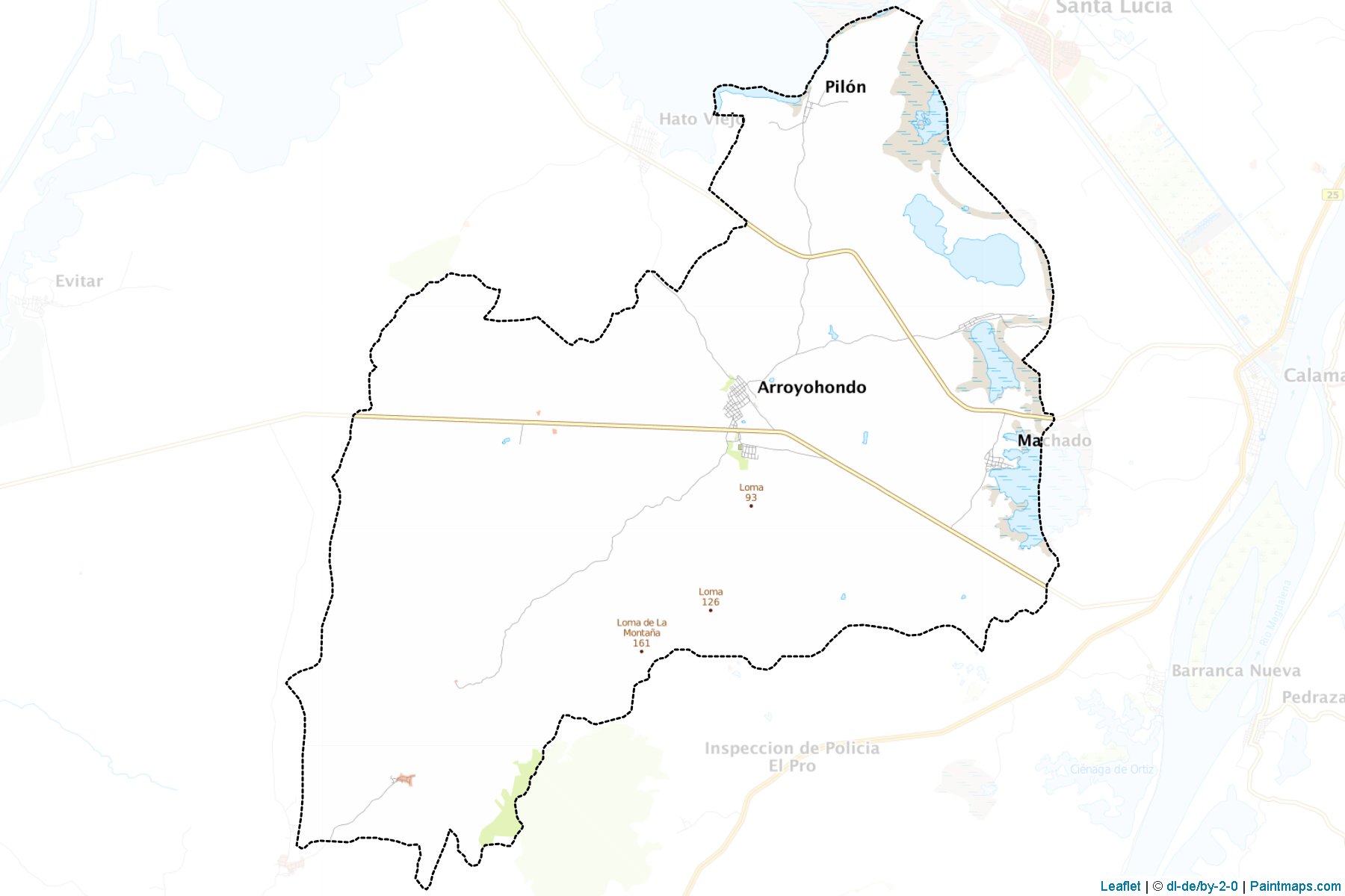 Muestras de recorte de mapas Arroyohondo (Bolívar)-1