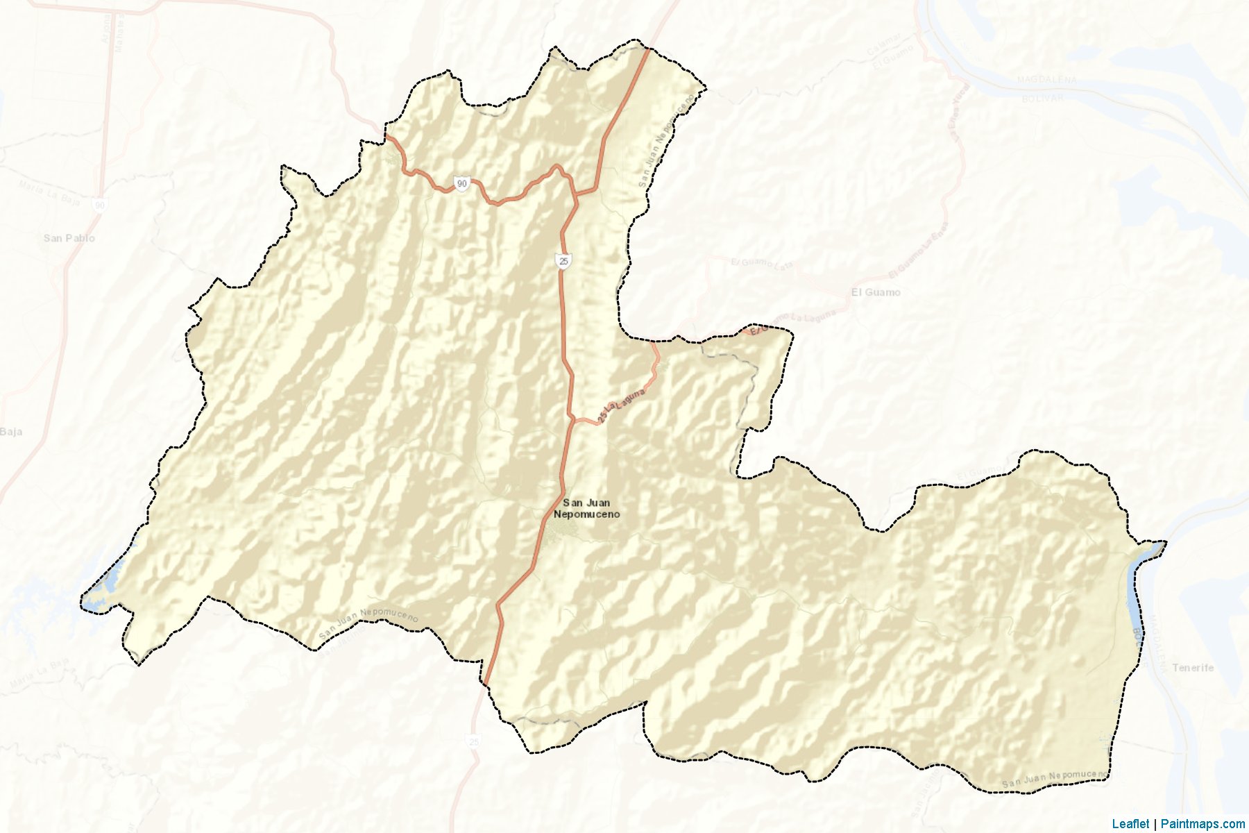 Muestras de recorte de mapas San Juan Nepomuceno (Bolívar)-2