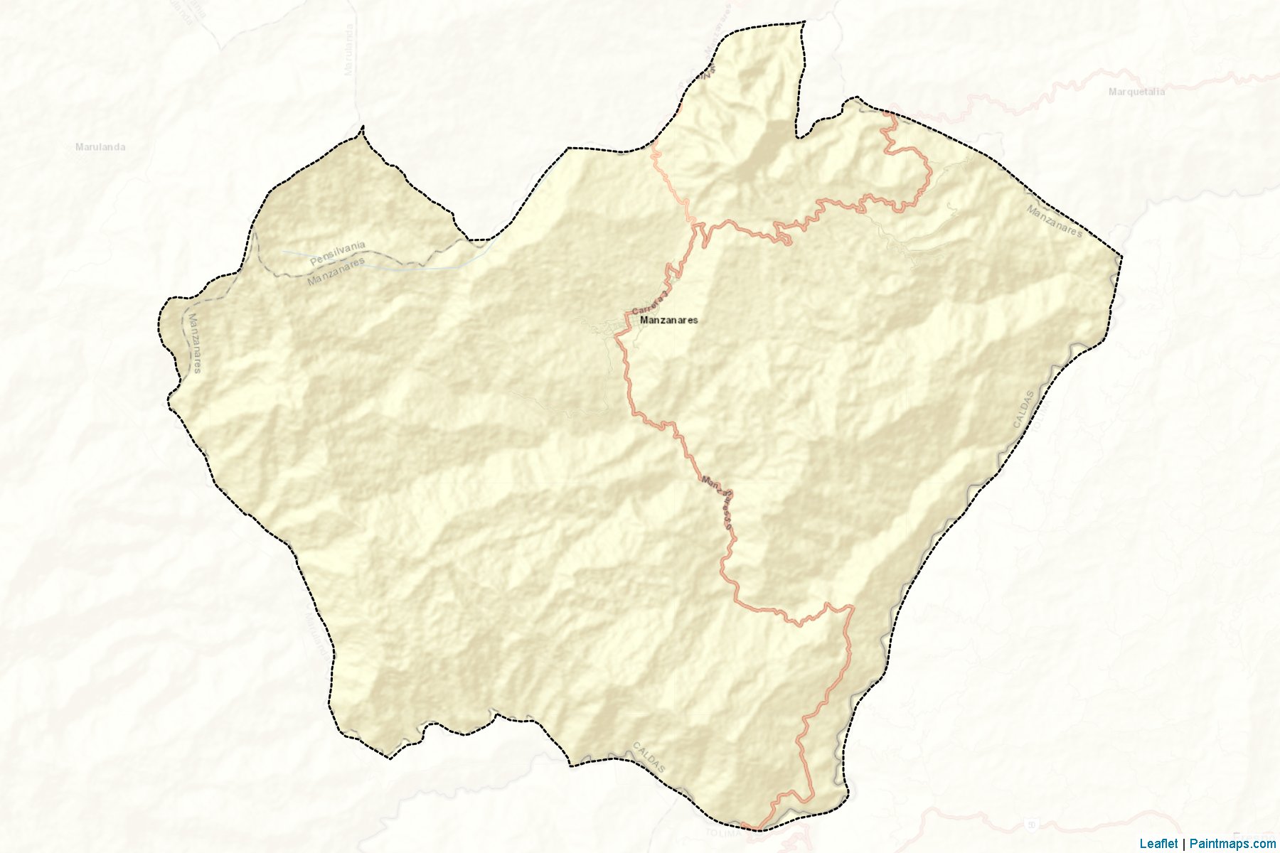 Muestras de recorte de mapas Manzanares (Caldas)-2