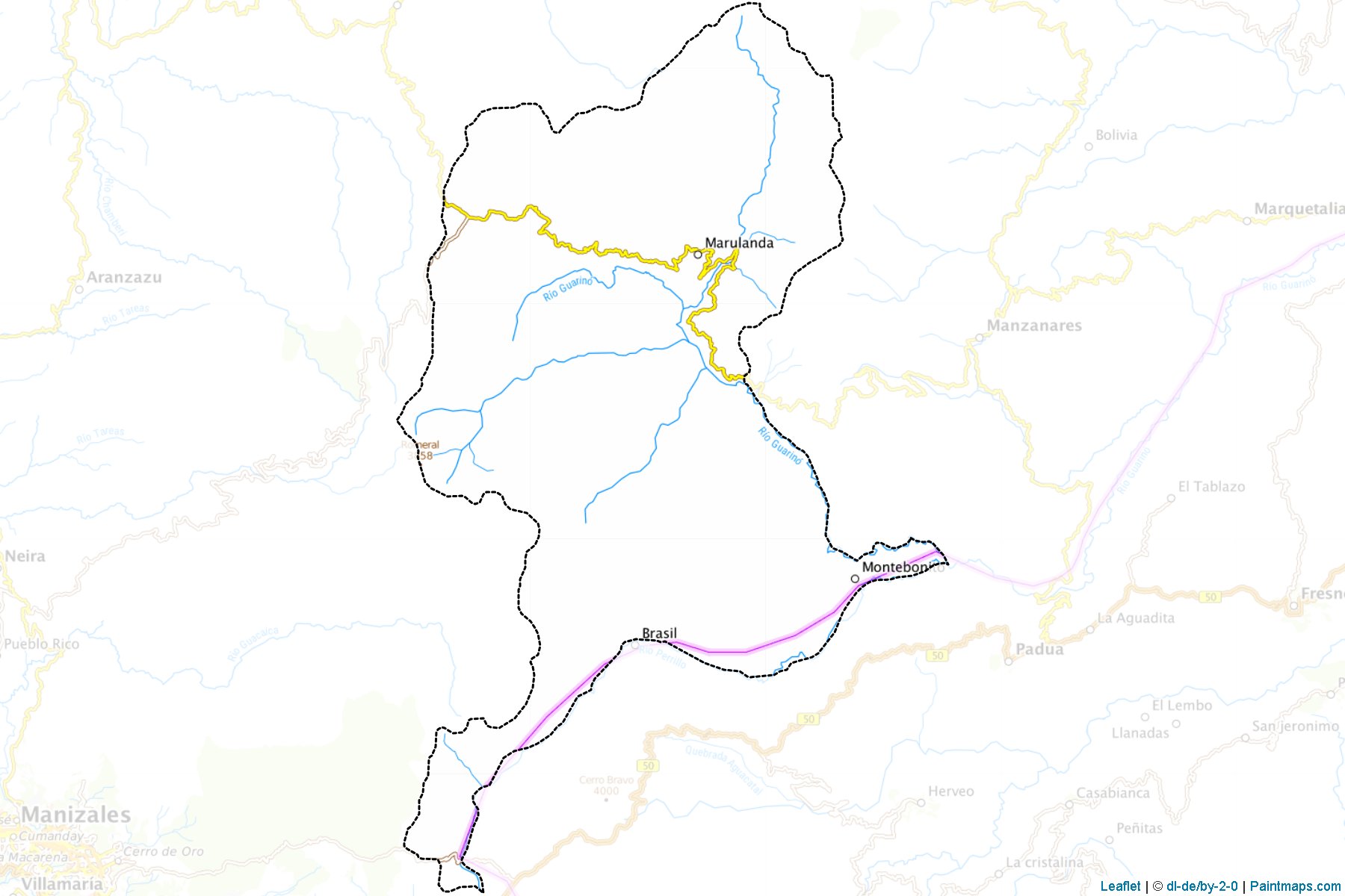 Marulanda (Caldas) Haritası Örnekleri-1