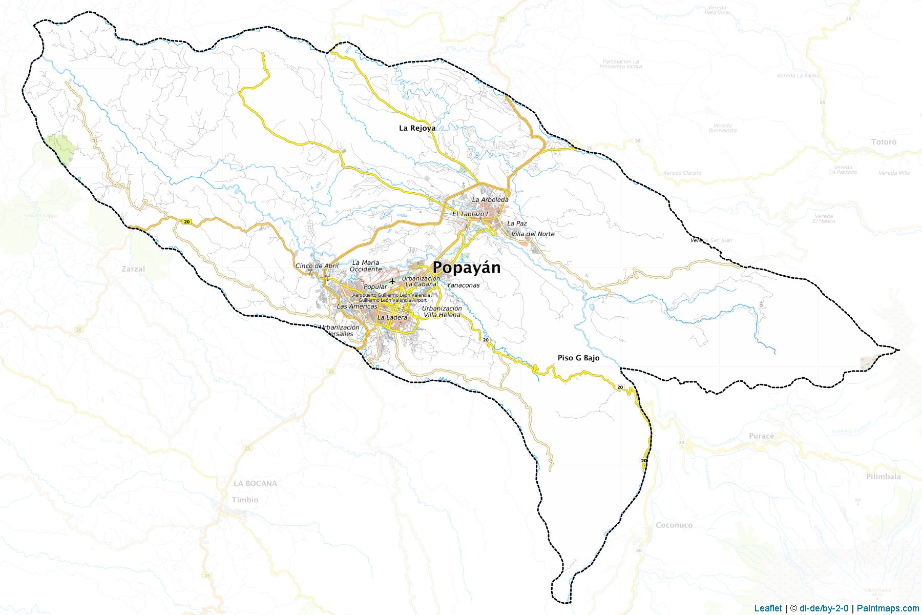 Popayán (Cauca) Haritası Örnekleri-1