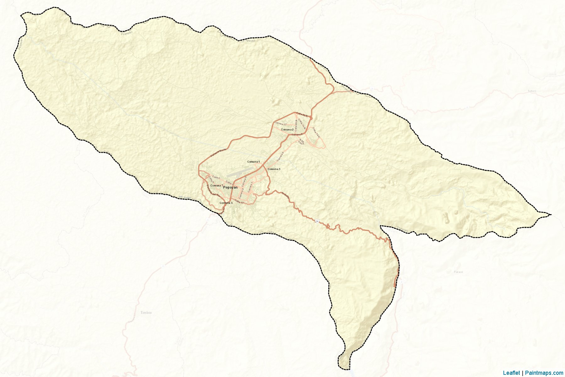 Popayán (Cauca) Map Cropping Samples-2