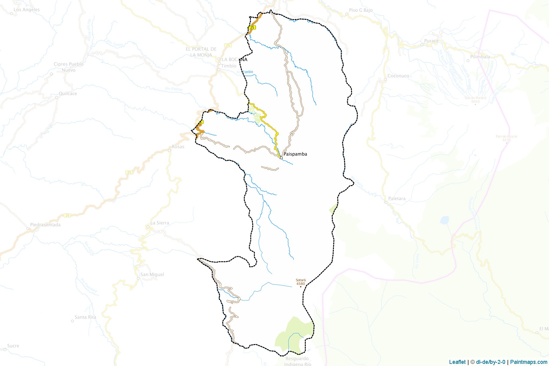 Sotará (Cauca) Haritası Örnekleri-1