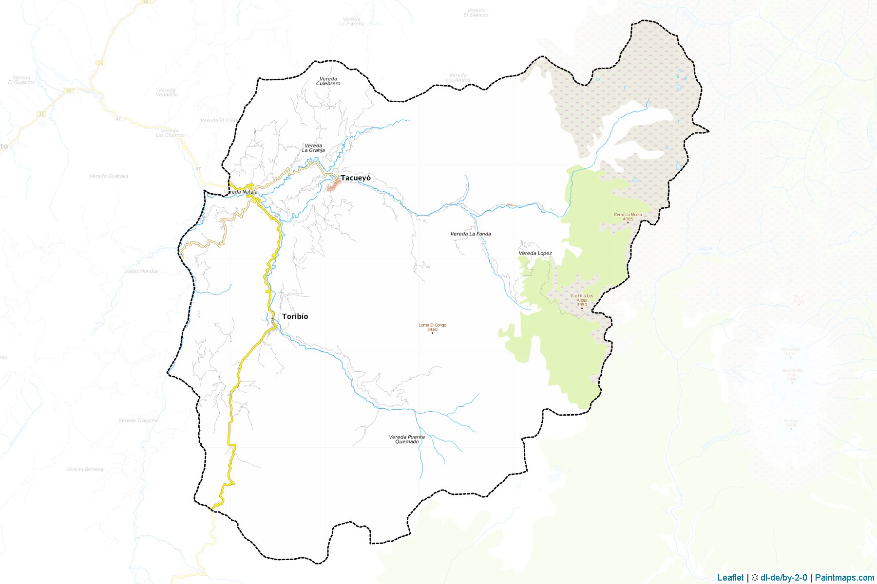 Muestras de recorte de mapas Toribío (Cauca)-1