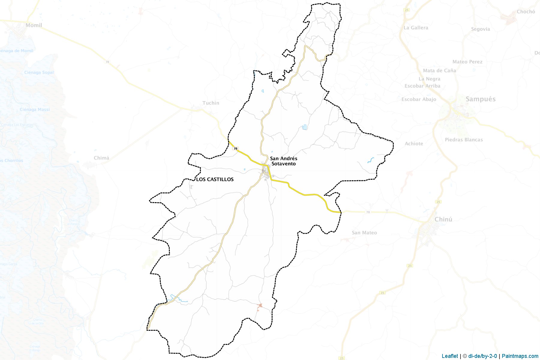 Muestras de recorte de mapas San Andrés De Sotavento (Córdoba)-1