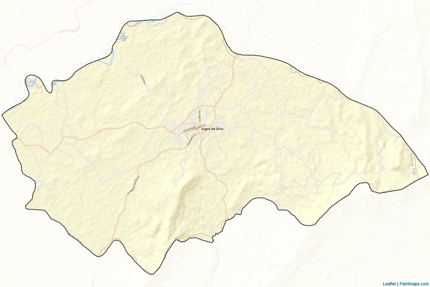 Muestras de recorte de mapas Agua De Dios (Cundinamarca)-2