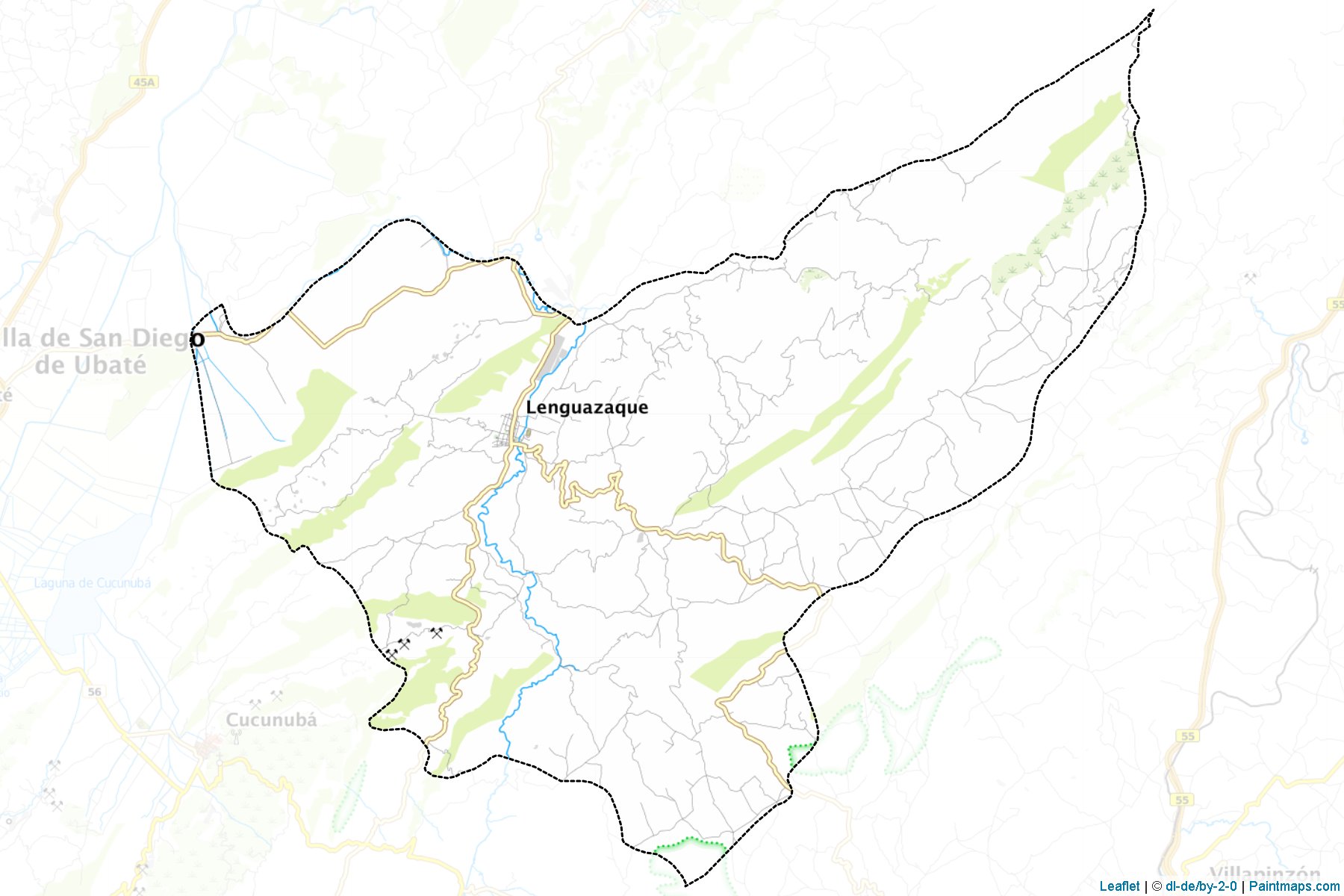 Lenguazaque (Cundinamarca) Map Cropping Samples-1