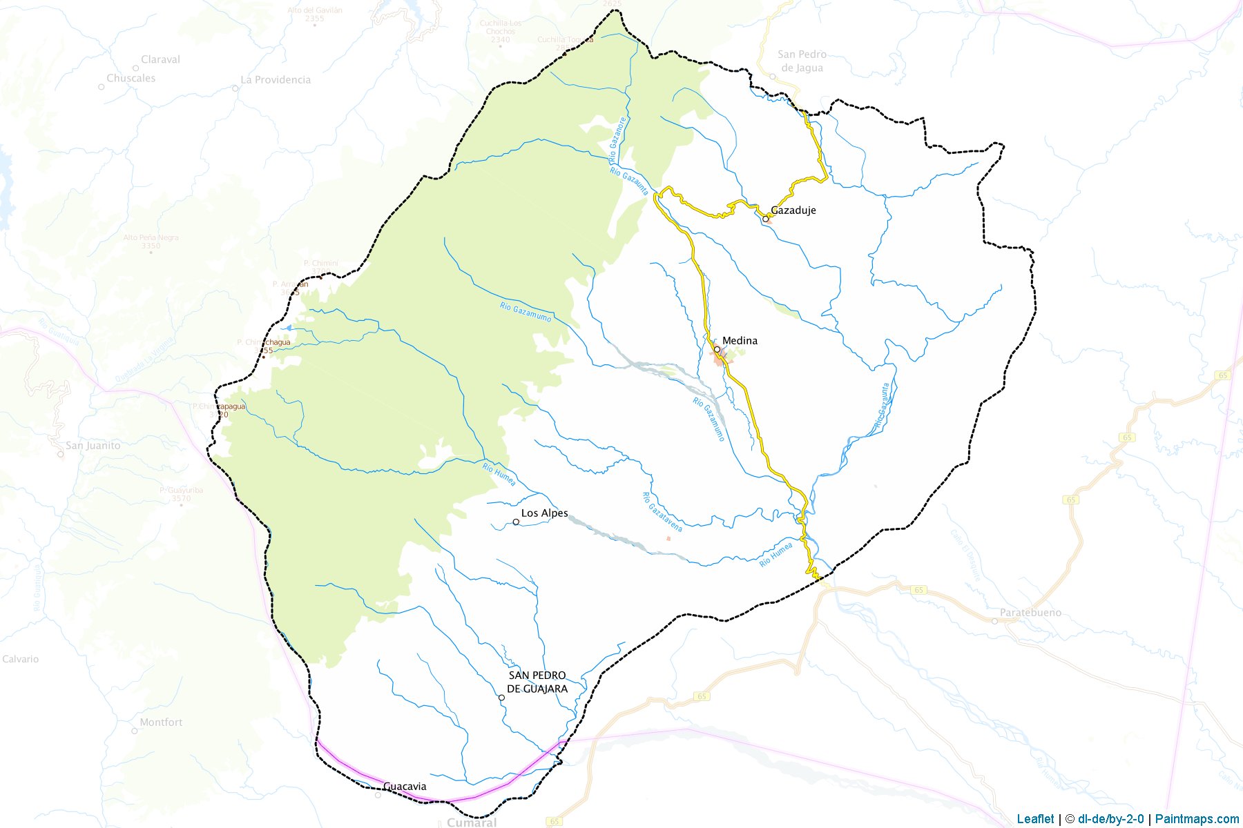 Muestras de recorte de mapas Medina (Cundinamarca)-1