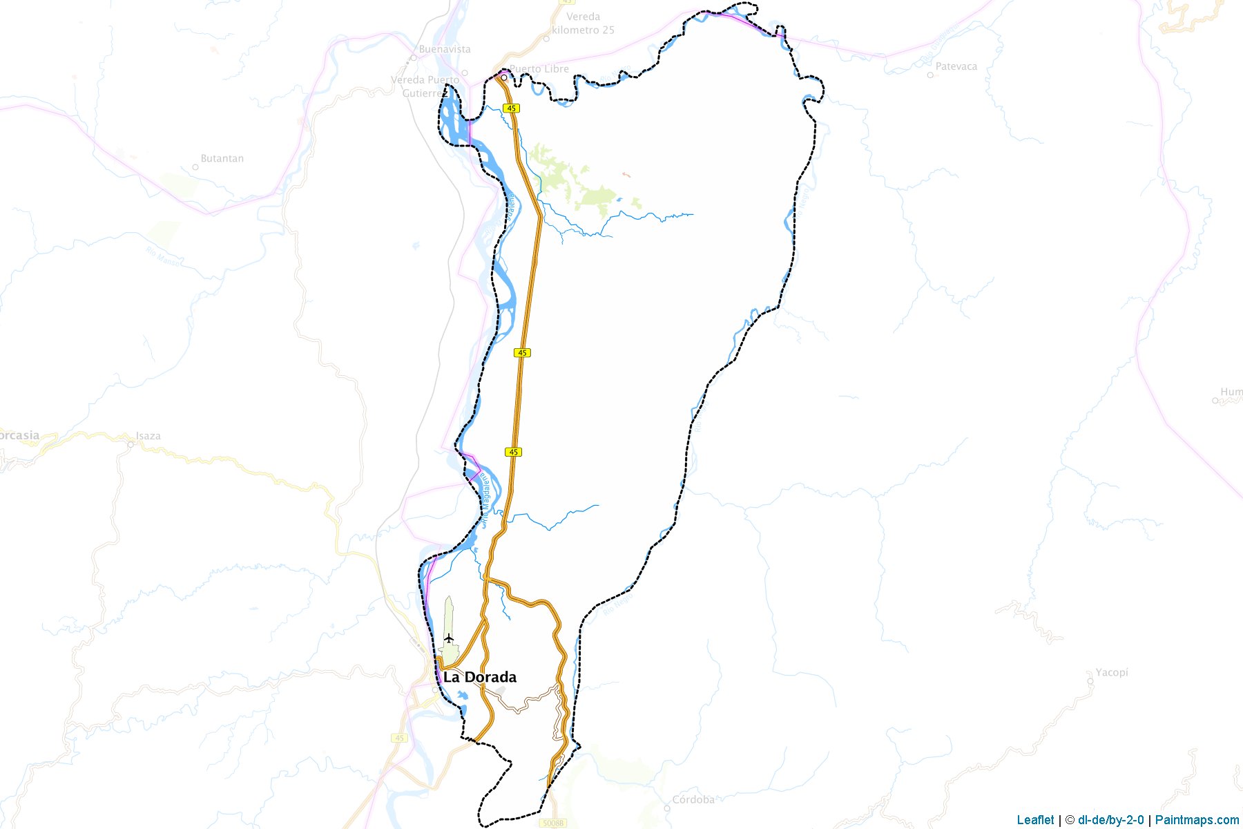 Muestras de recorte de mapas Puerto Salgar (Cundinamarca)-1