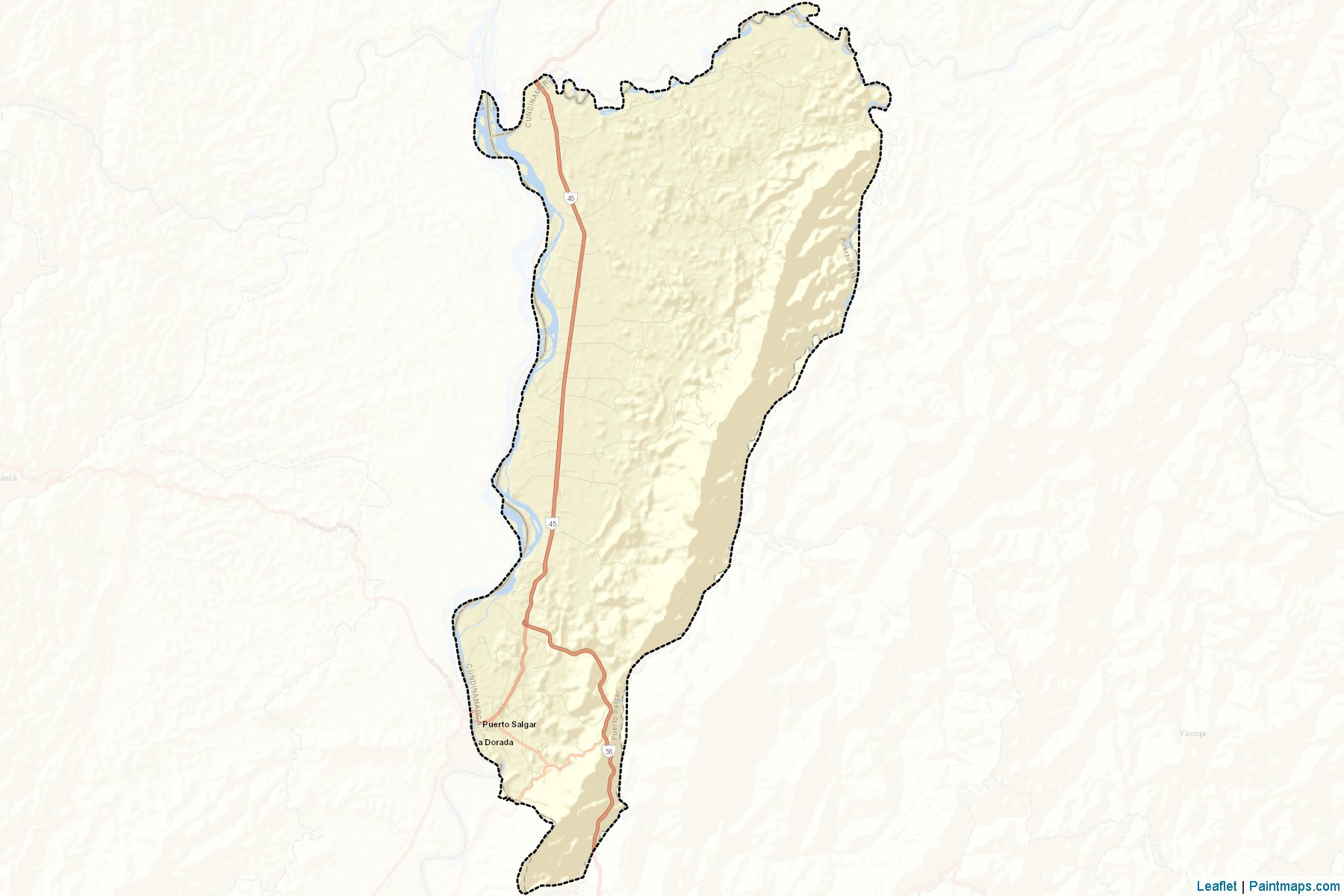 Muestras de recorte de mapas Puerto Salgar (Cundinamarca)-2