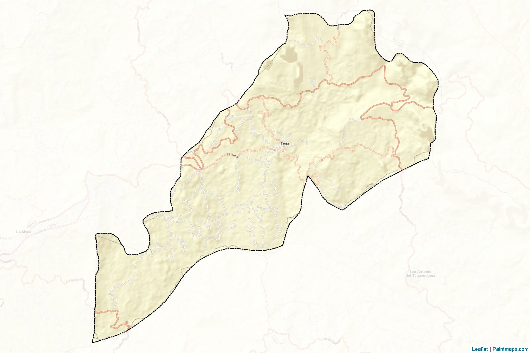 Muestras de recorte de mapas Tena (Cundinamarca)-2