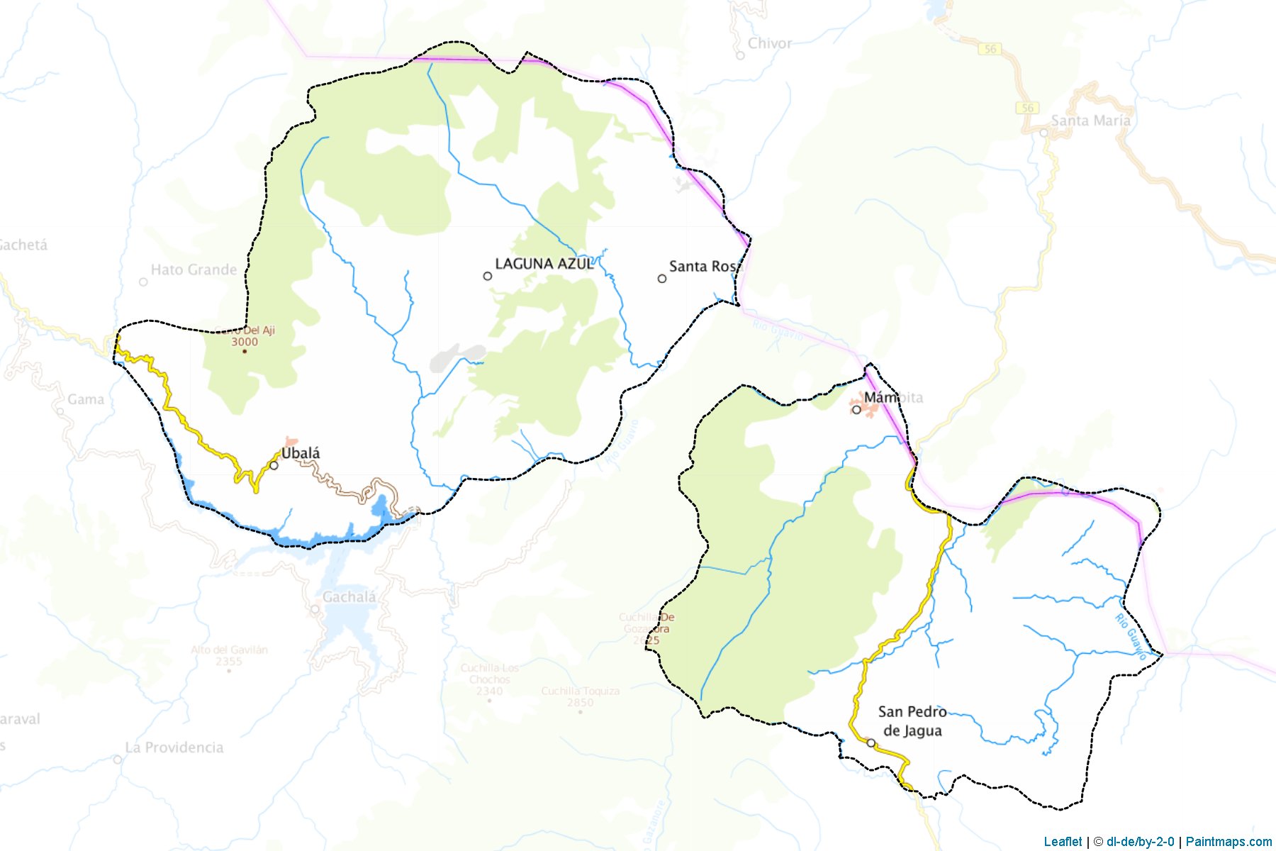 Muestras de recorte de mapas Ubalá (Cundinamarca)-1