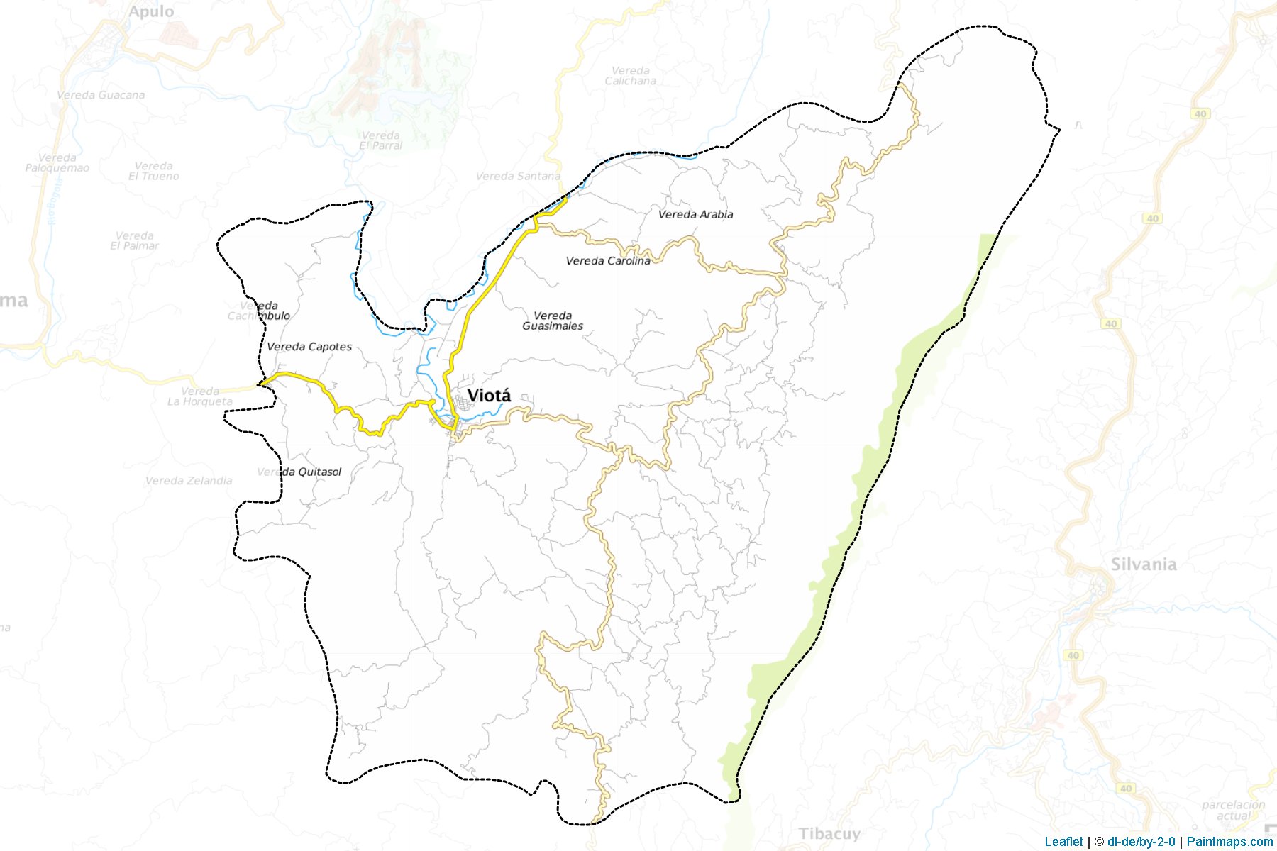 Viotá (Cundinamarca) Haritası Örnekleri-1