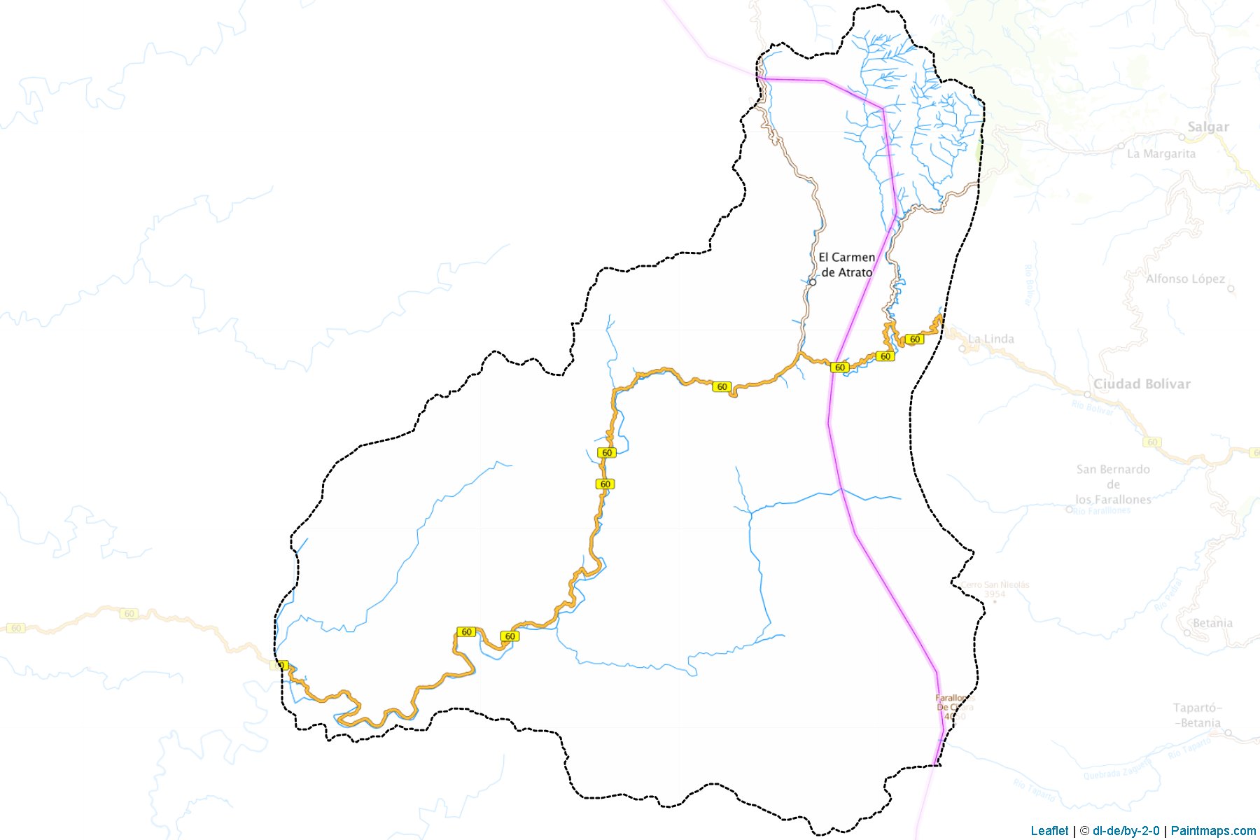 El Carmen (Chocó) Haritası Örnekleri-1