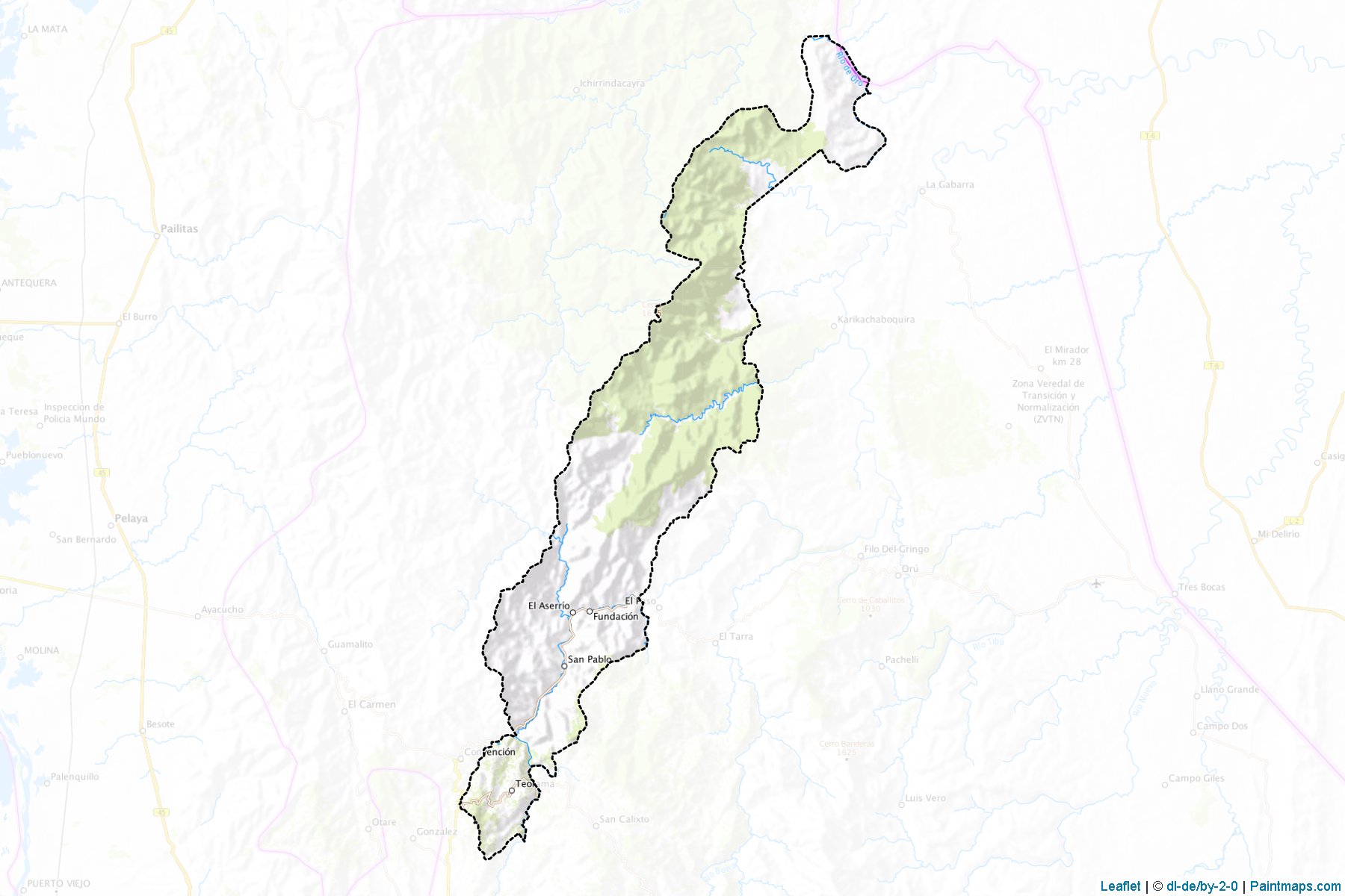 Teorama (Norte de Santander) Haritası Örnekleri-1