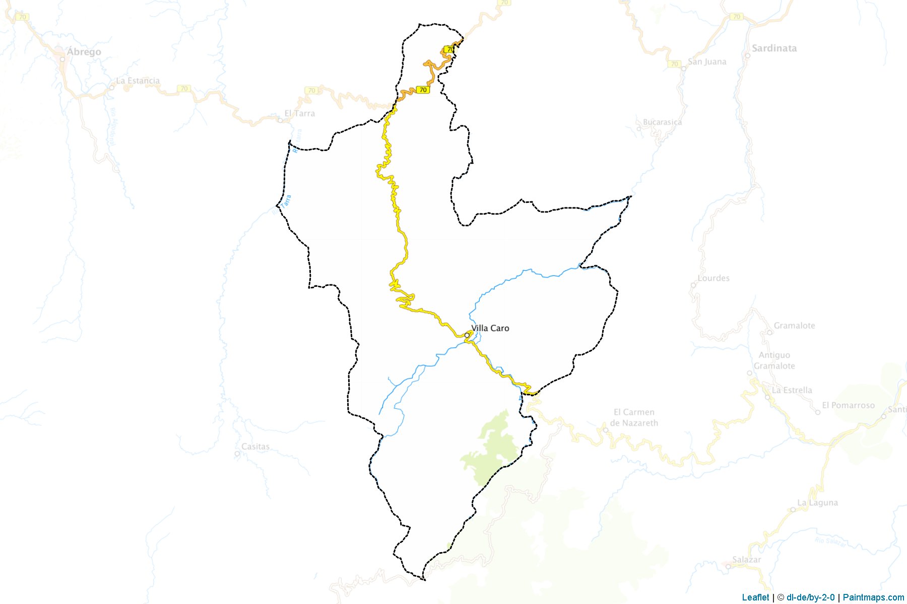 Muestras de recorte de mapas Villa Caro (Norte de Santander)-1