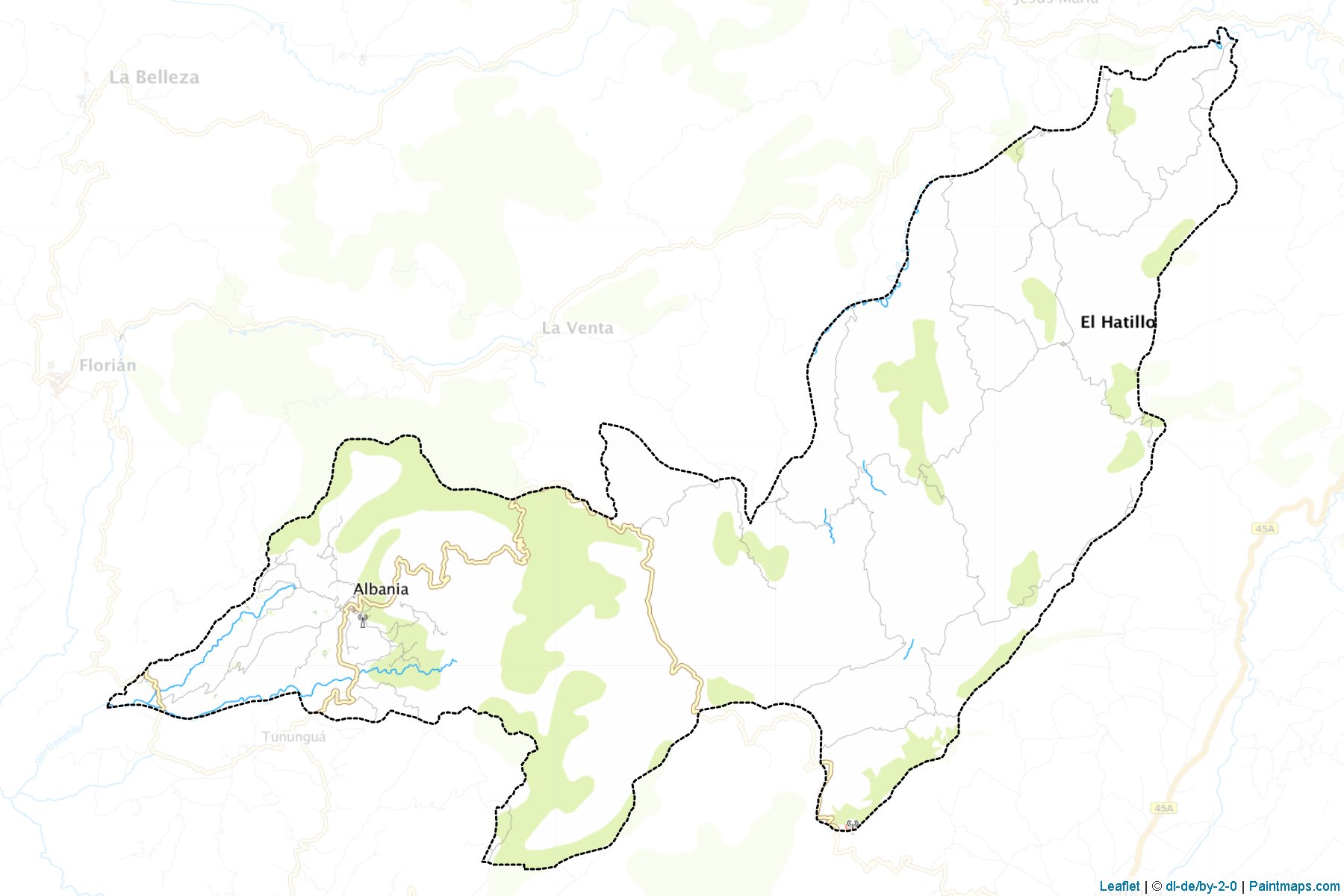 Albania (Santander) Map Cropping Samples-1