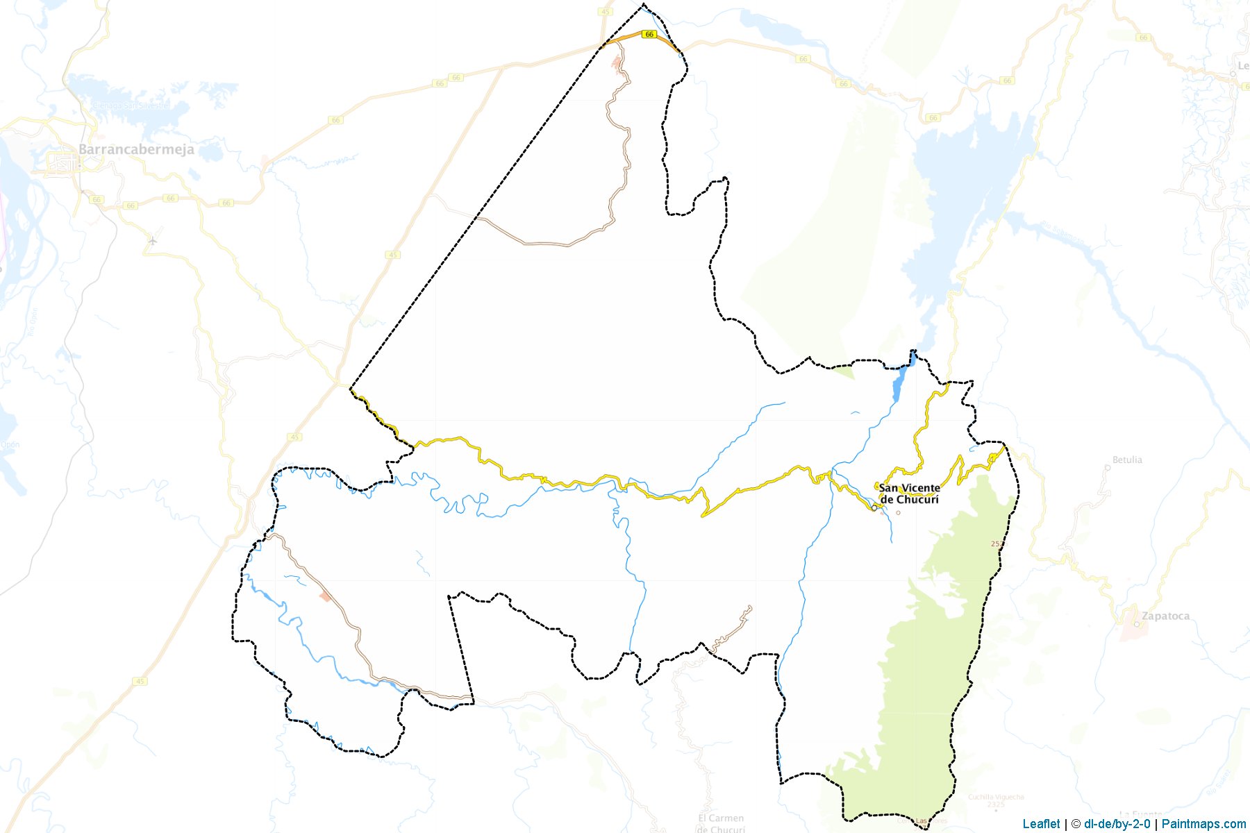 Muestras de recorte de mapas San Vicente De Chucurí (Santander)-1