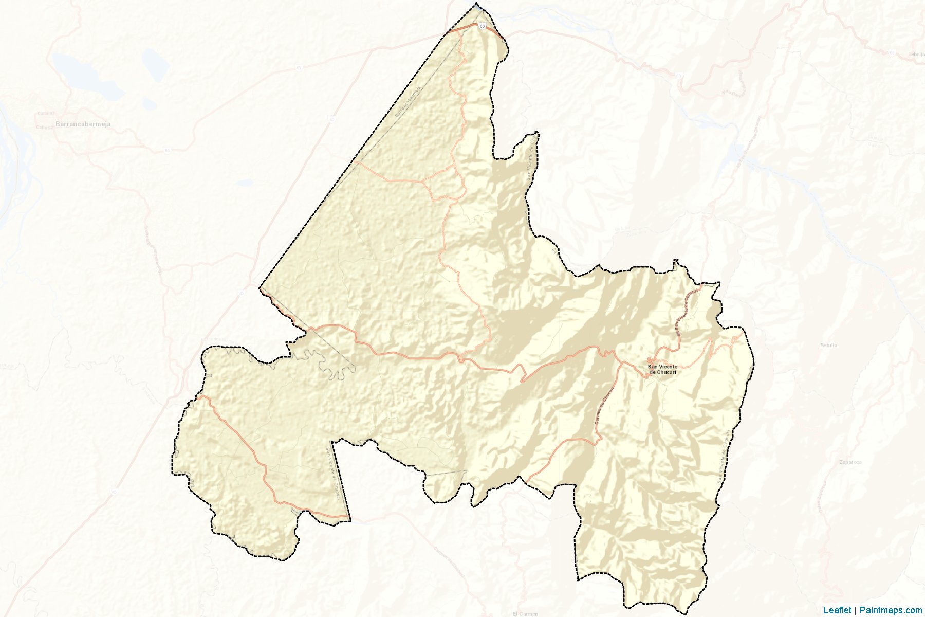 Muestras de recorte de mapas San Vicente De Chucurí (Santander)-2