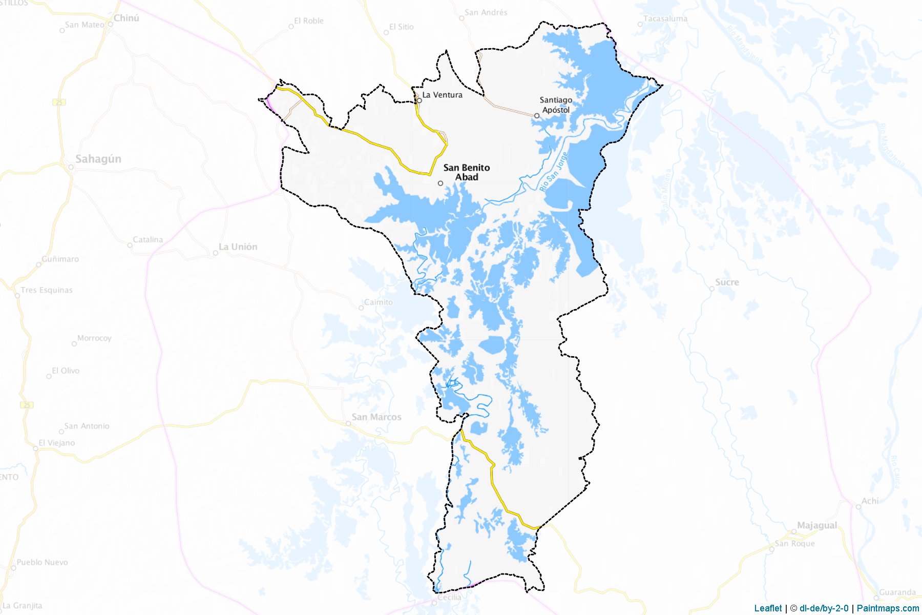 Muestras de recorte de mapas San Benito Abad (Sucre)-1