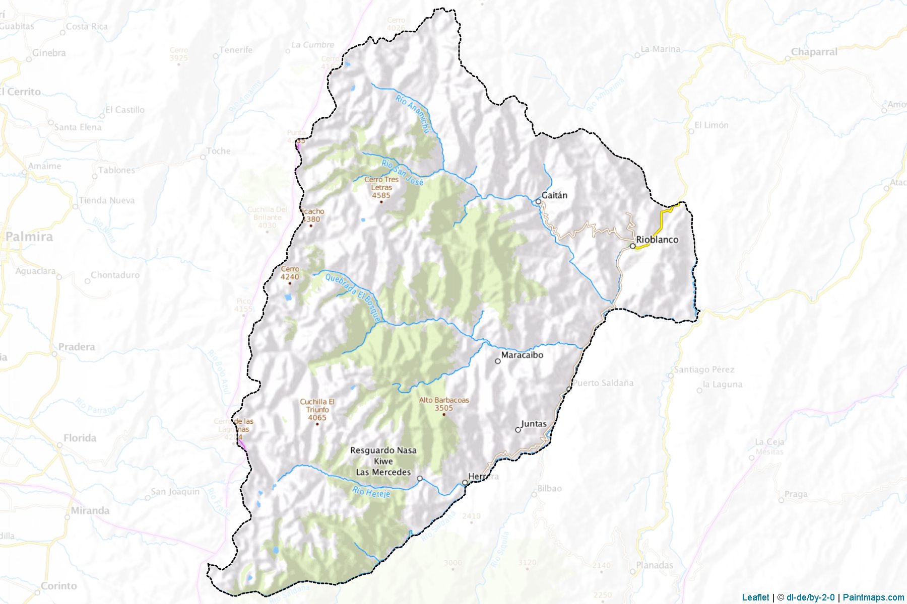 Rioblanco (Tolima) Haritası Örnekleri-1