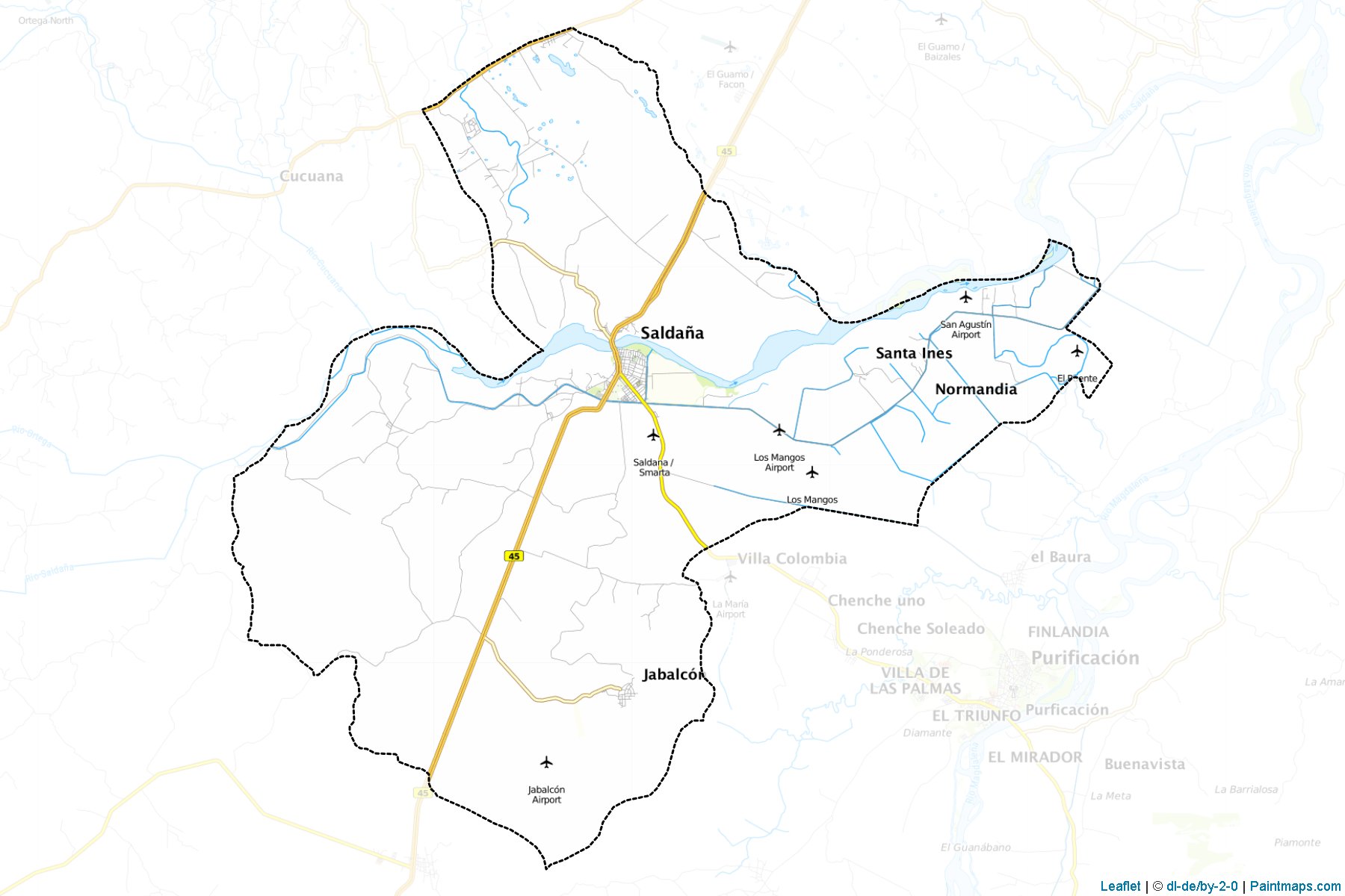 Saldaña (Tolima) Haritası Örnekleri-1