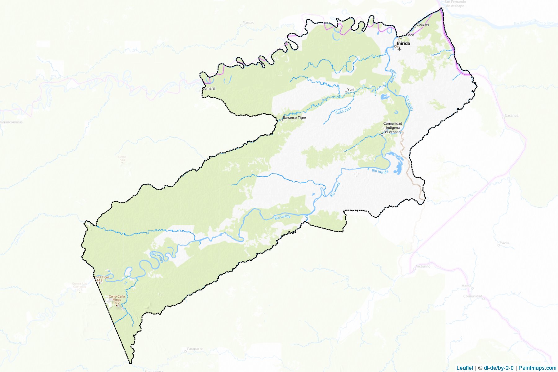 Muestras de recorte de mapas Inirida (Guainía)-1