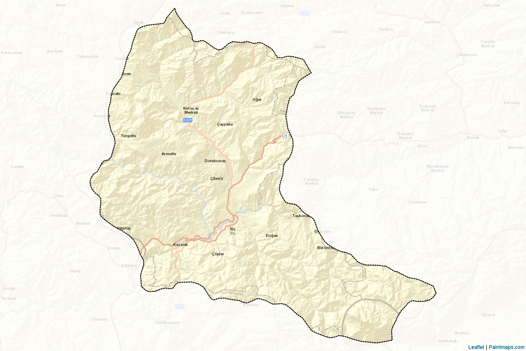 Muestras de recorte de mapas İliç (Erzincan)-2