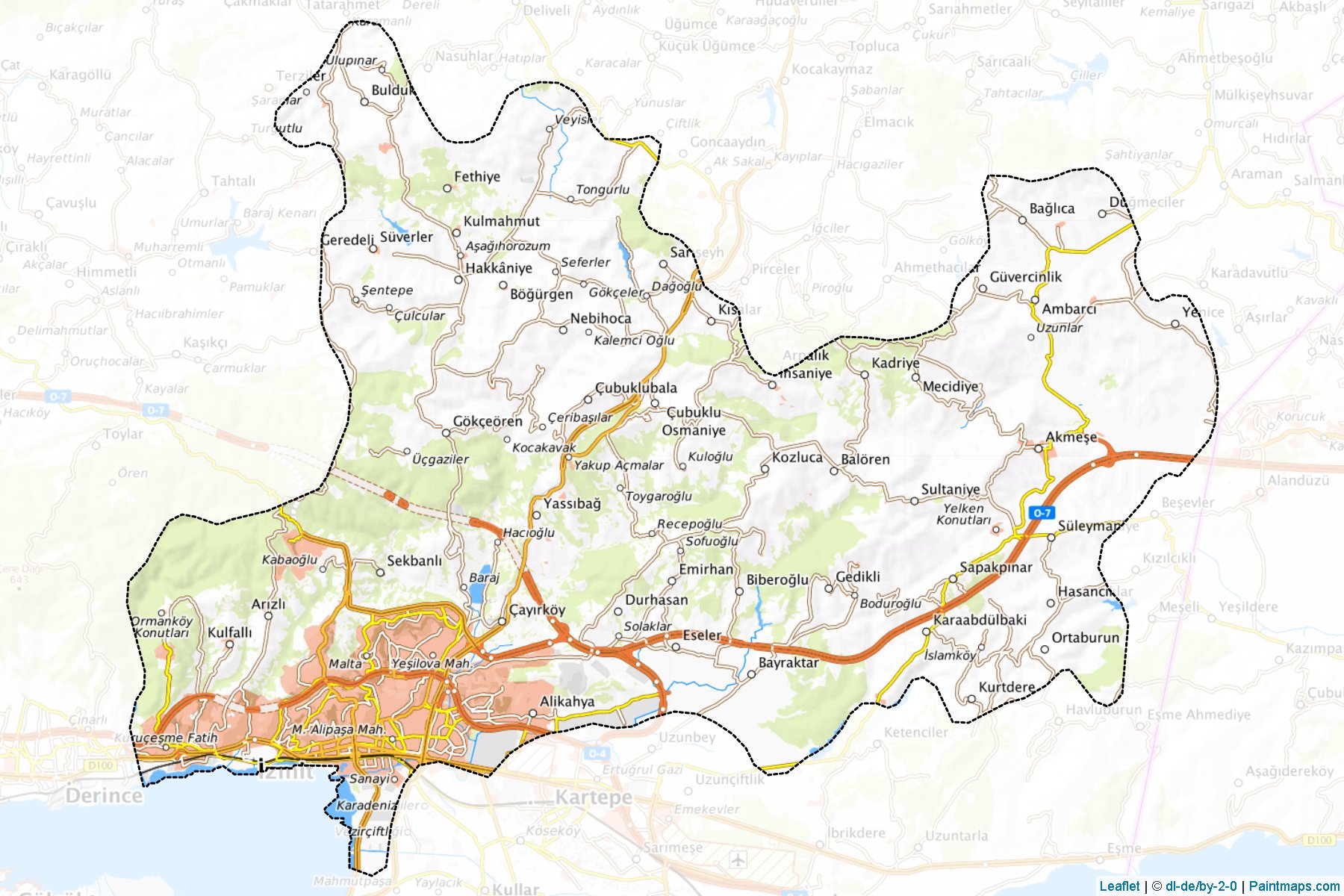 Muestras de recorte de mapas İzmit (Kocaeli)-1