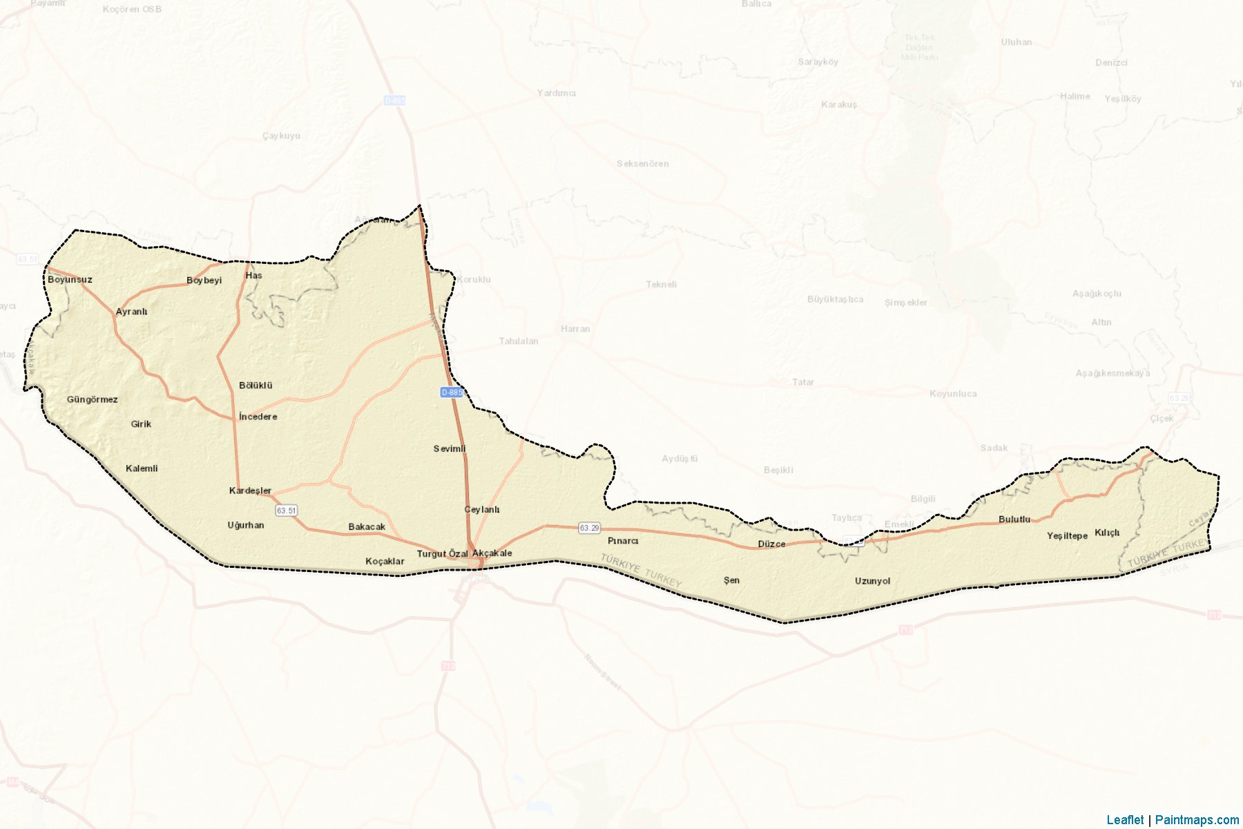 Muestras de recorte de mapas Akçakale (Sanliurfa)-2